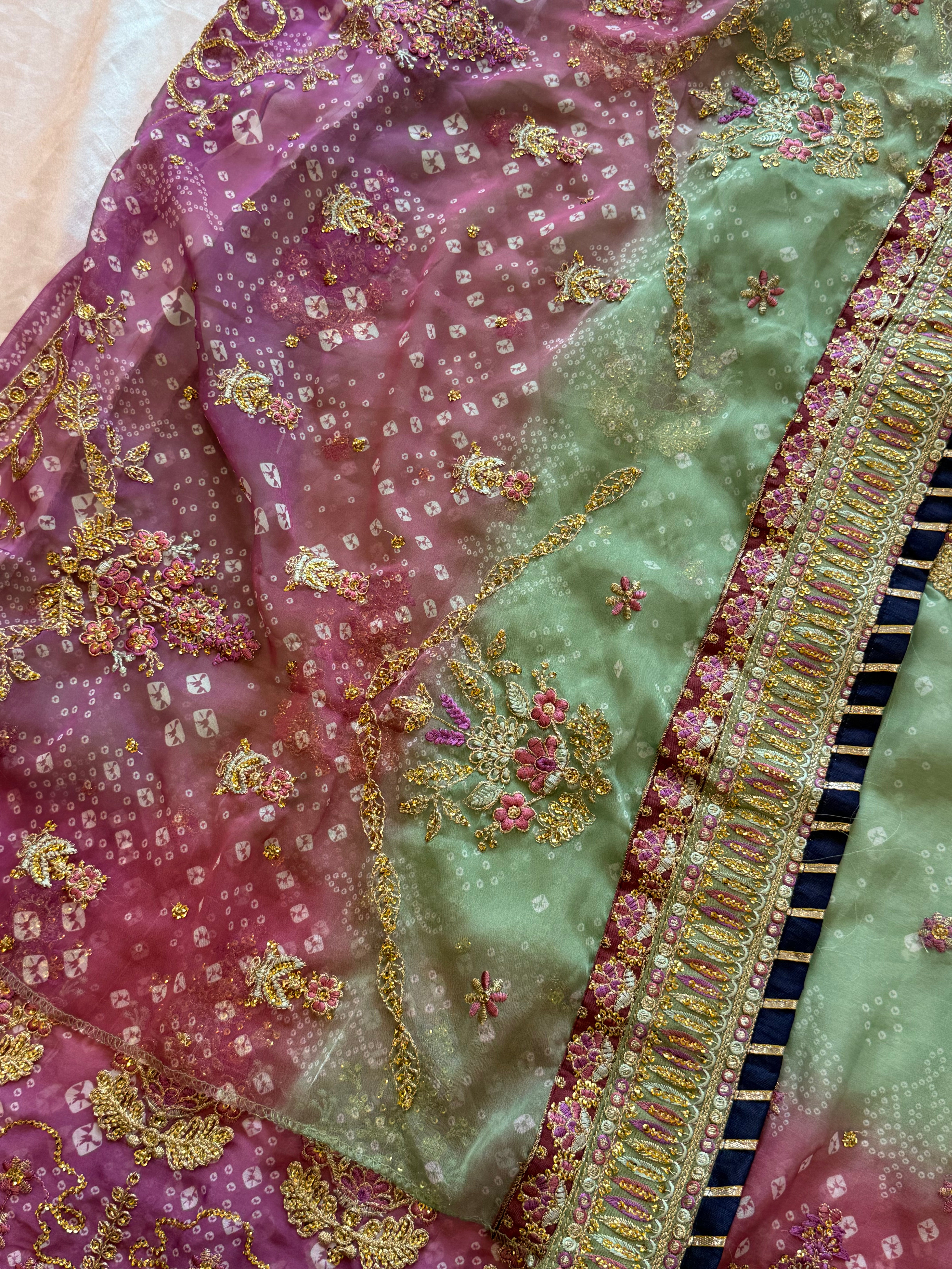 BRIDAL SHADED CHIFFON EMBROIDERED SUIT 4