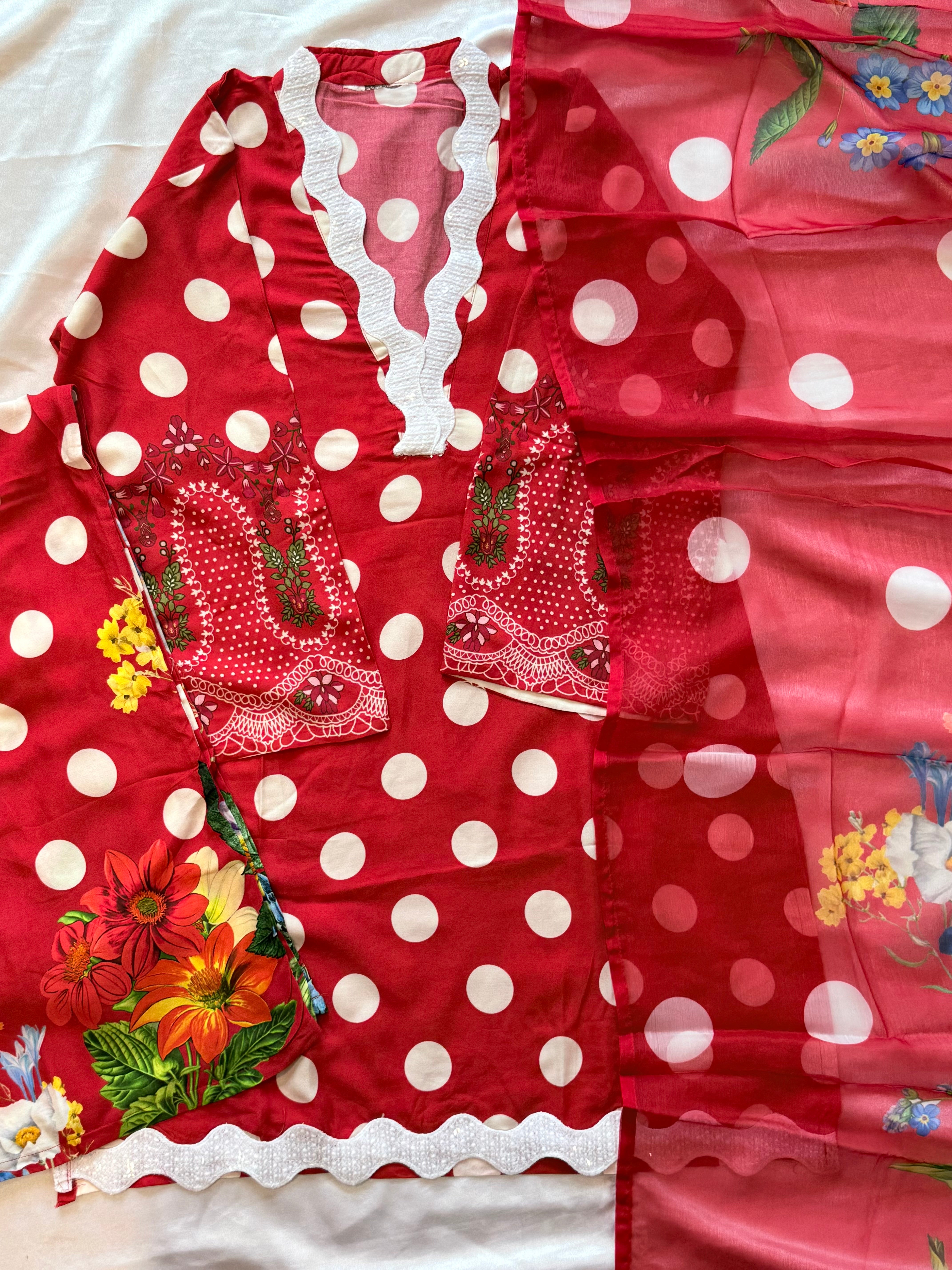 POLKA DOT RAYON SUIT