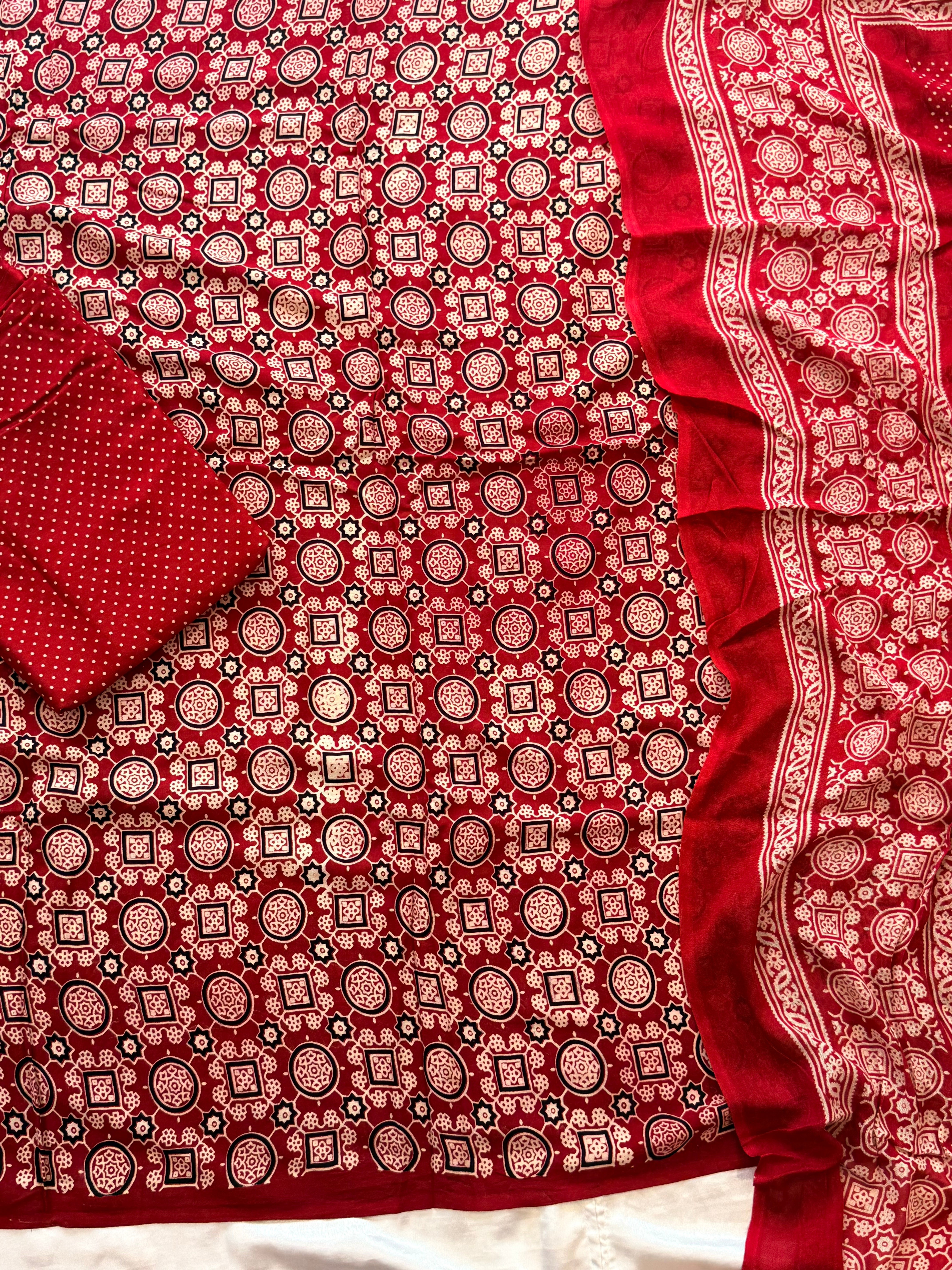 AJRAK COTTON PRINTED SUIT 4