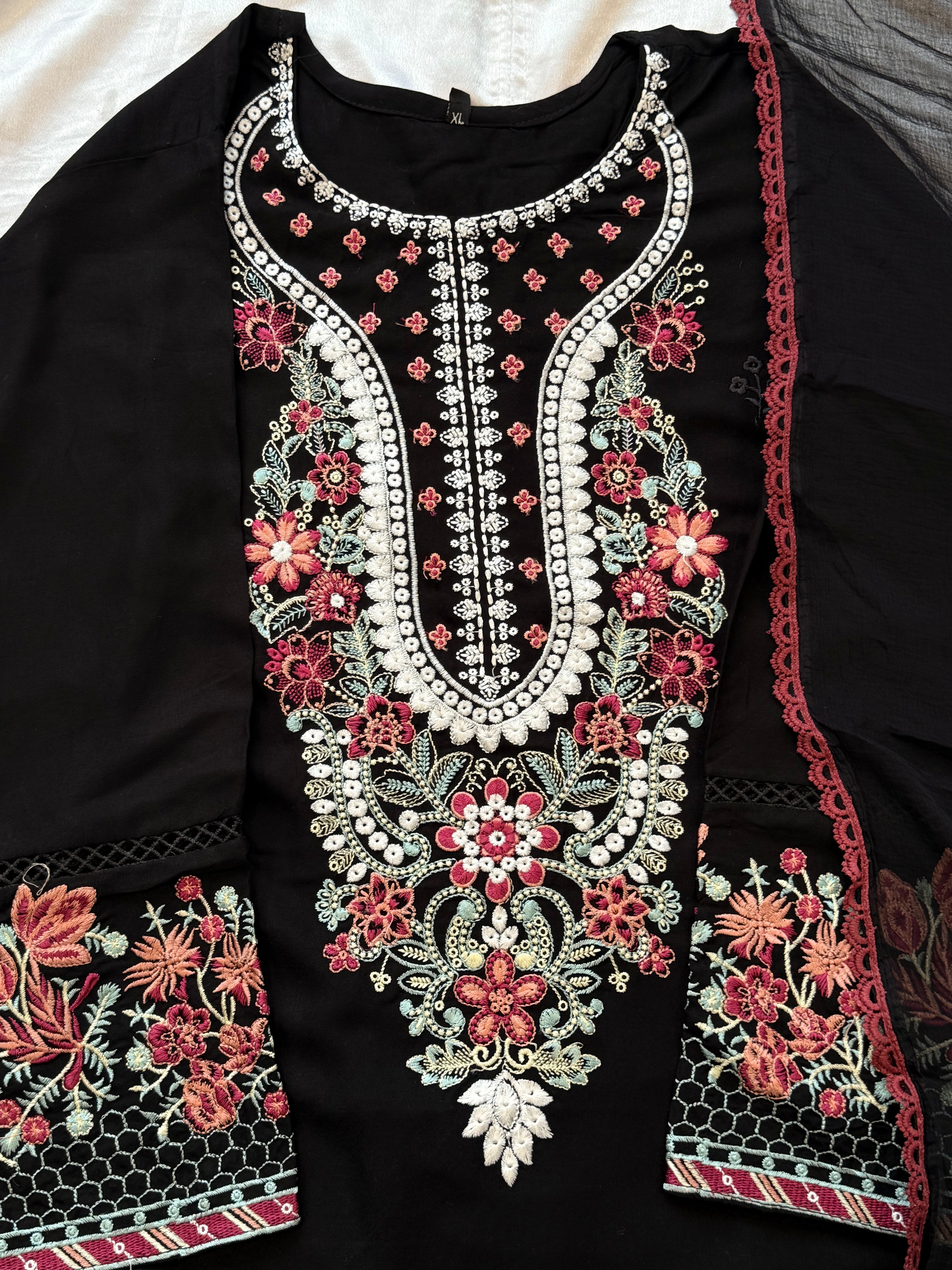 IMROZA BLACK RAYON EMBROIDERY SUIT 8