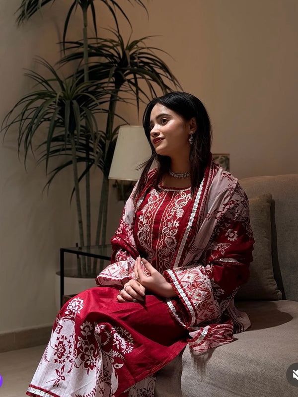 HARSHA RED READYMADE SUIT