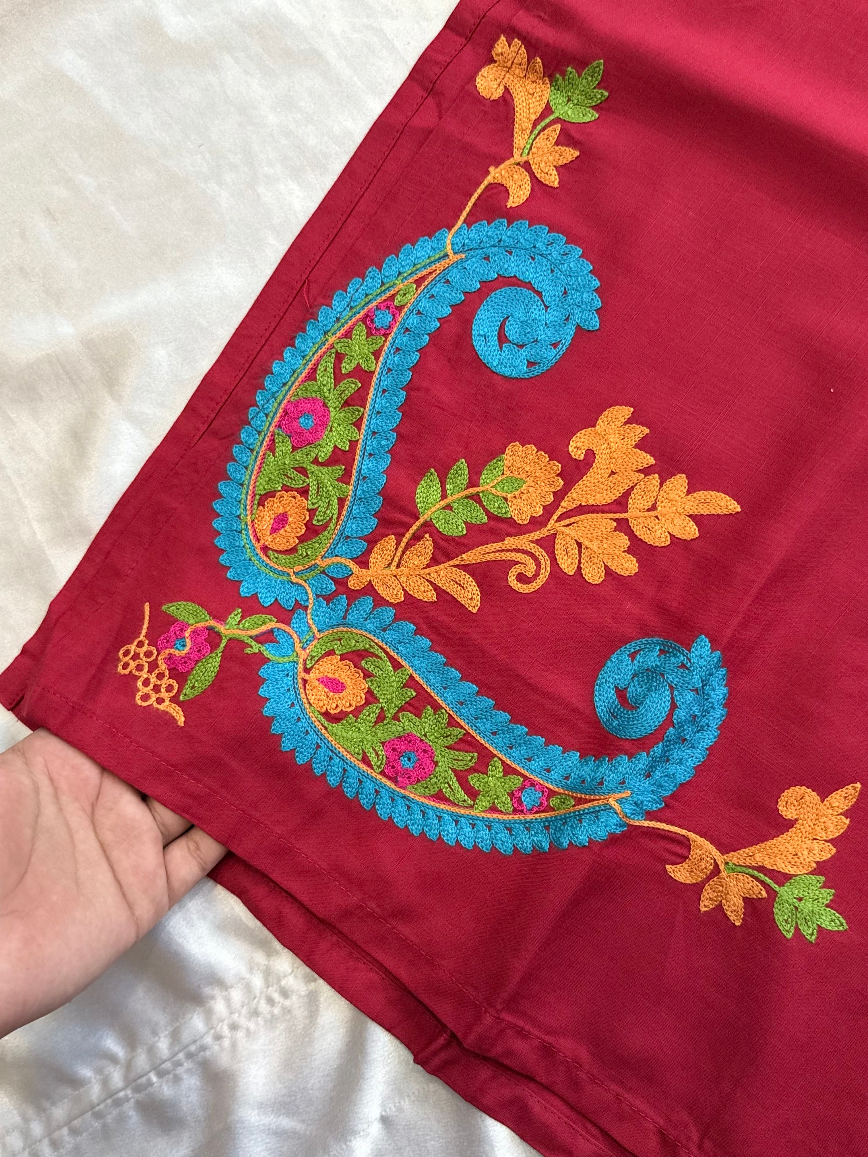 RANI PINK JUGNU LAWN EMBROIDERY SUIT