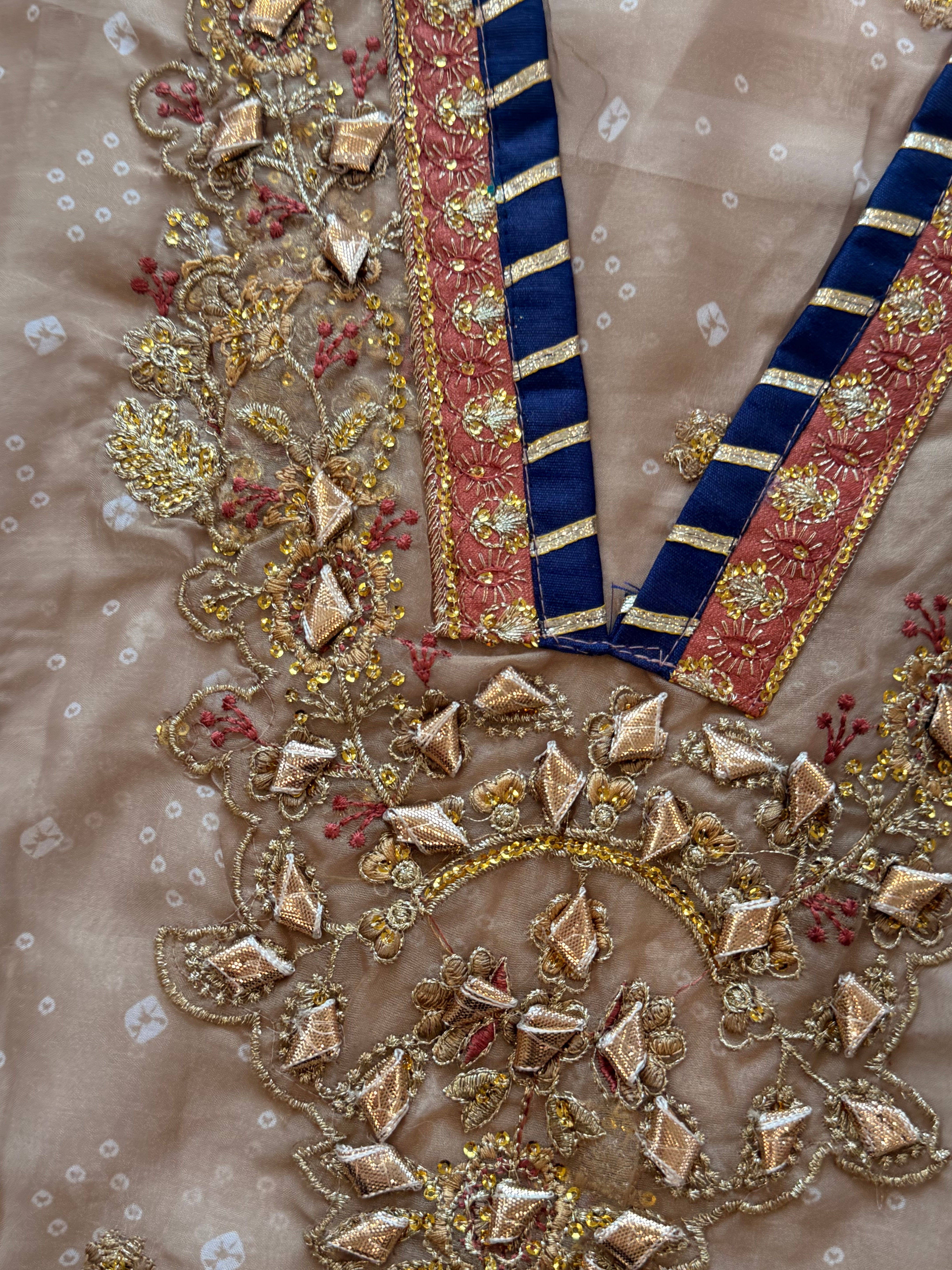 BRIDAL SHADED CHIFFON EMBROIDERED SUIT 1