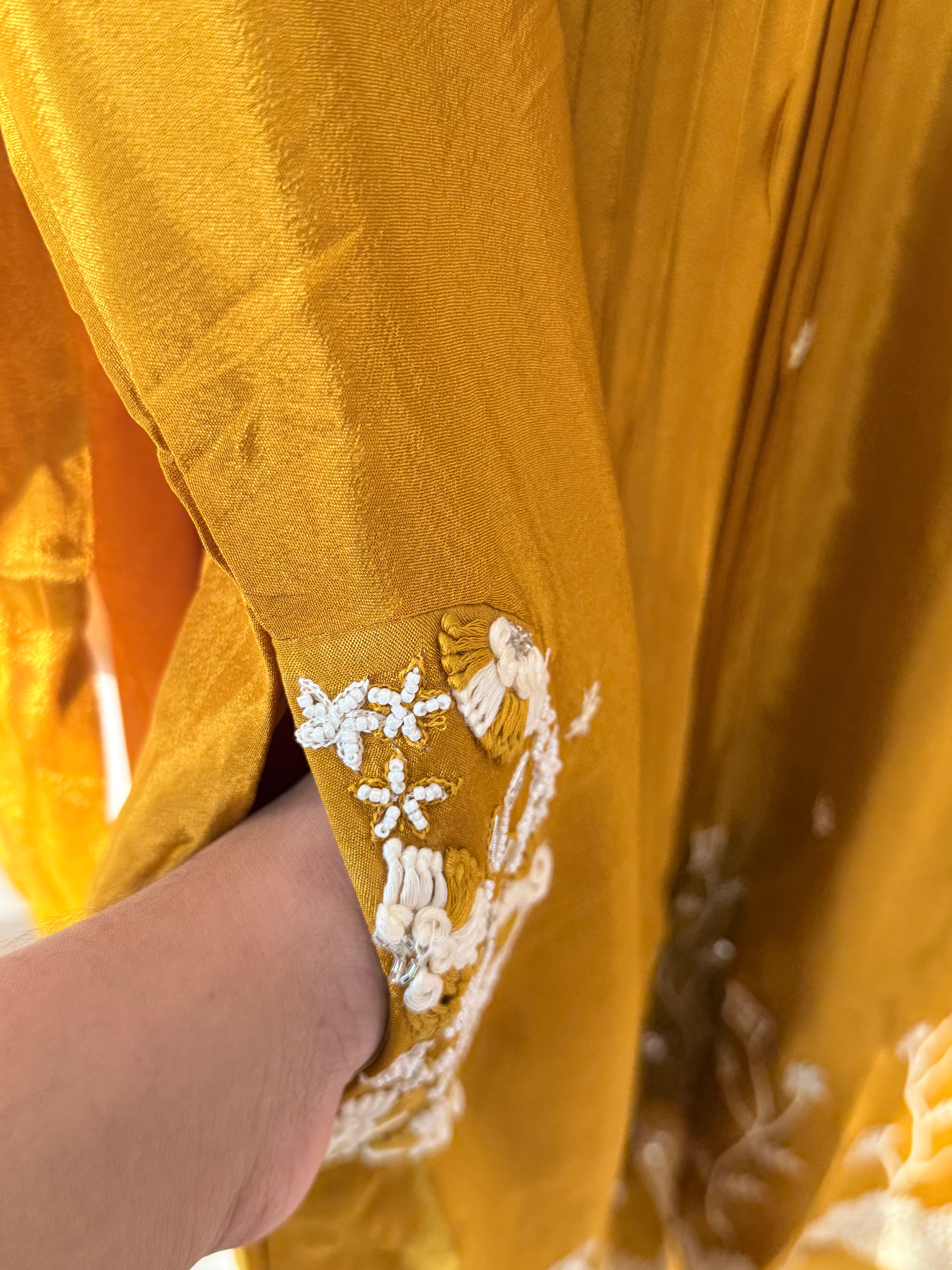 PARO CREPE HANDWORK FROCK 6 Q