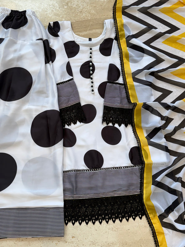 POLKA SATIN FARSHI SHALWAR SUIT