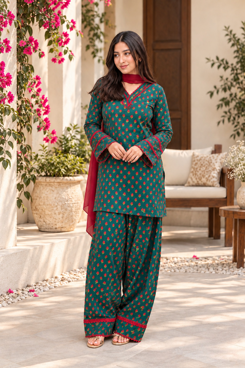 JAIPURI COTTON FARSHI SHALWAR SUIT