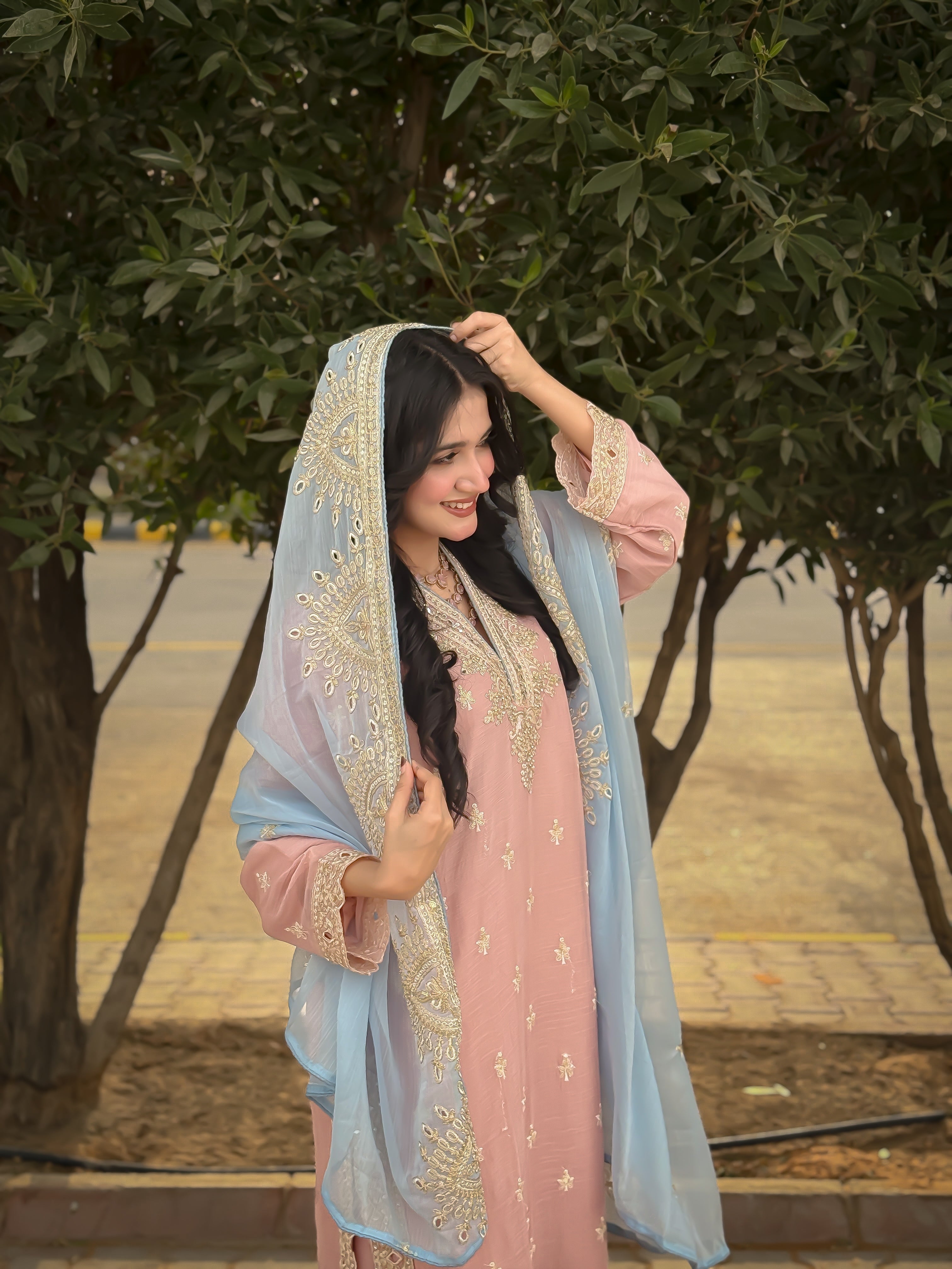 RUHINA CHIFFON READYMADE EMBROIDERY SUIT 1 Q