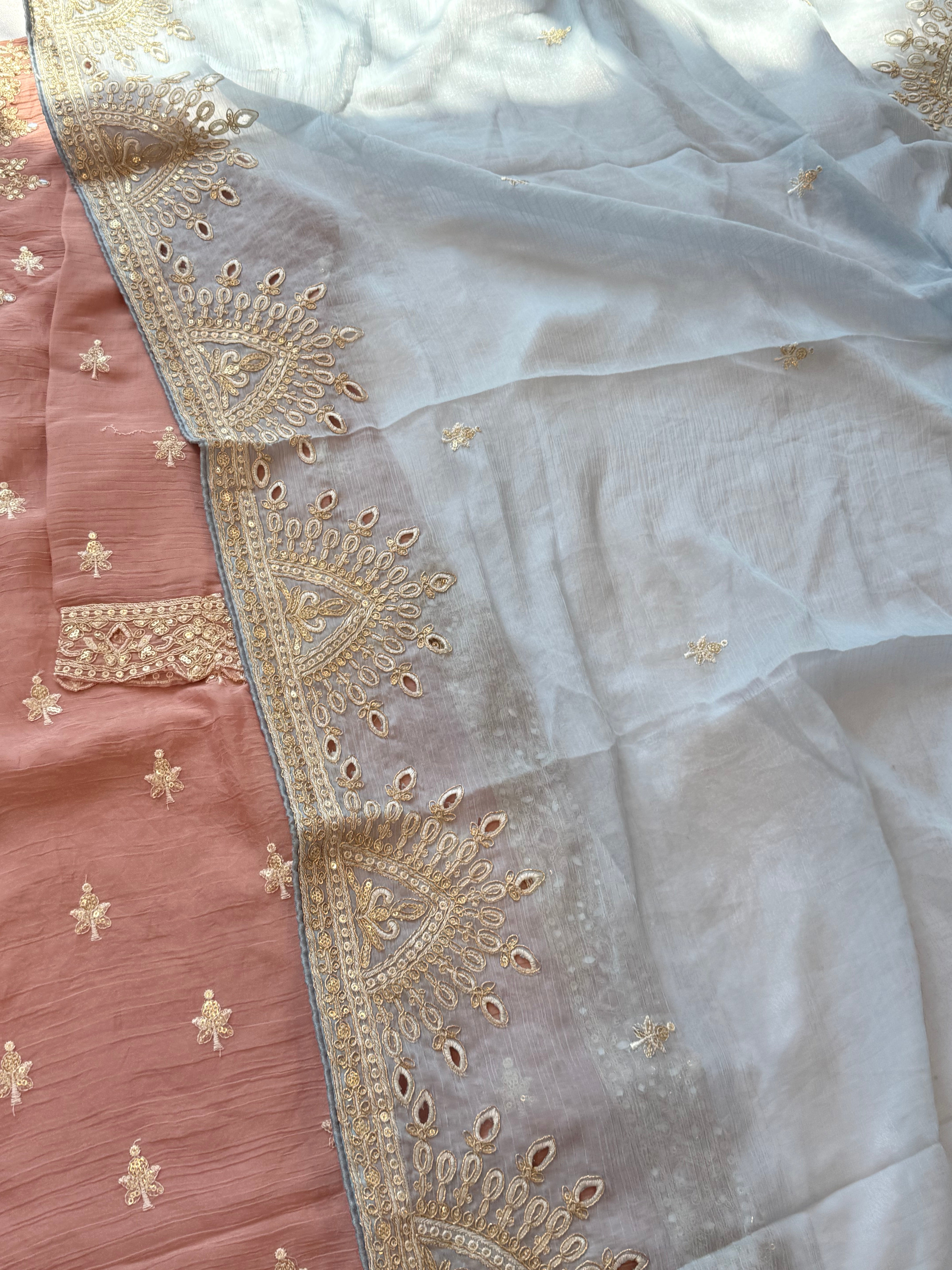 RUHINA CHIFFON READYMADE EMBROIDERY SUIT 1 Q