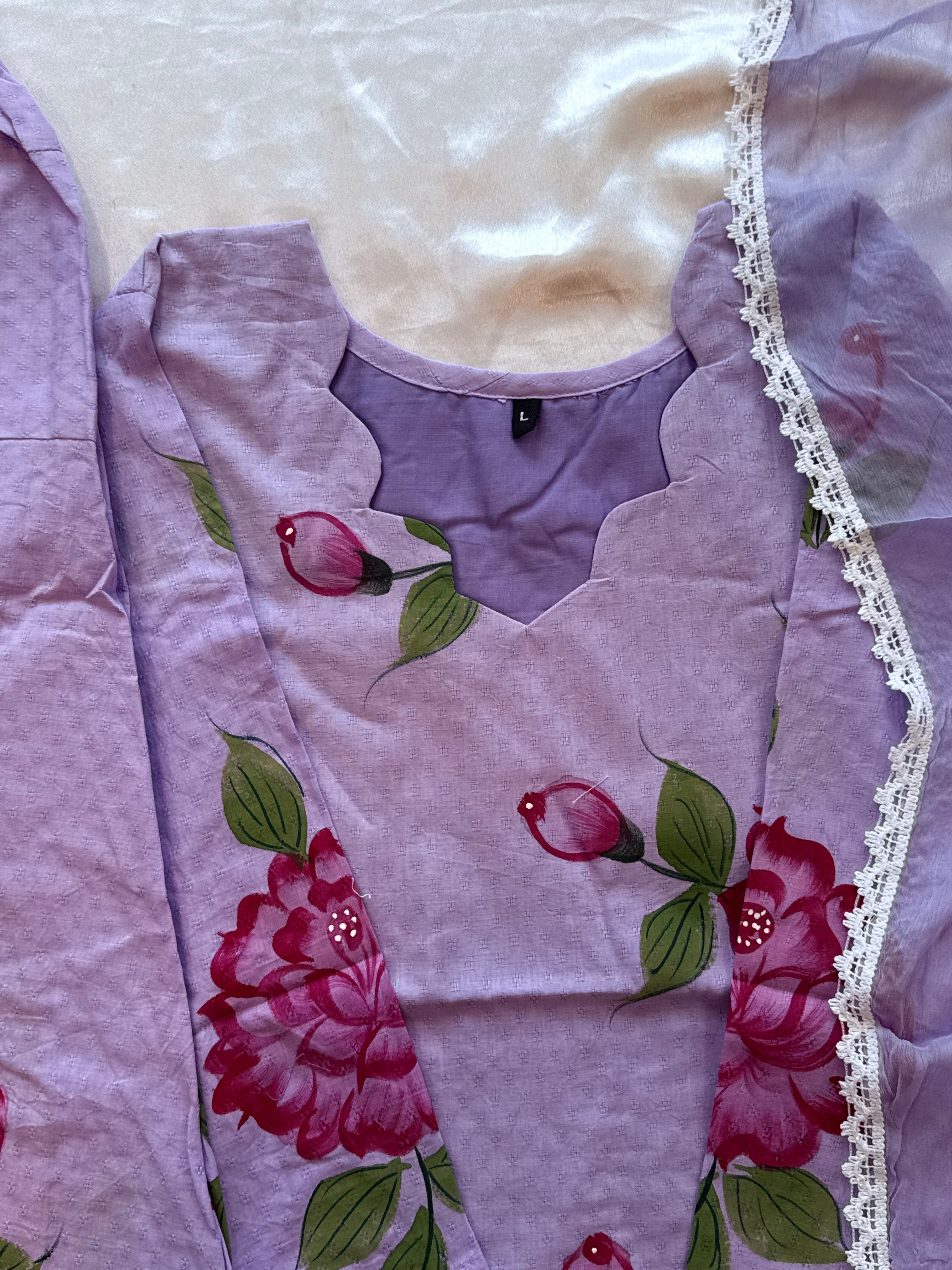 HAND PAINTED FARSHI SHALWAR SUIT 1