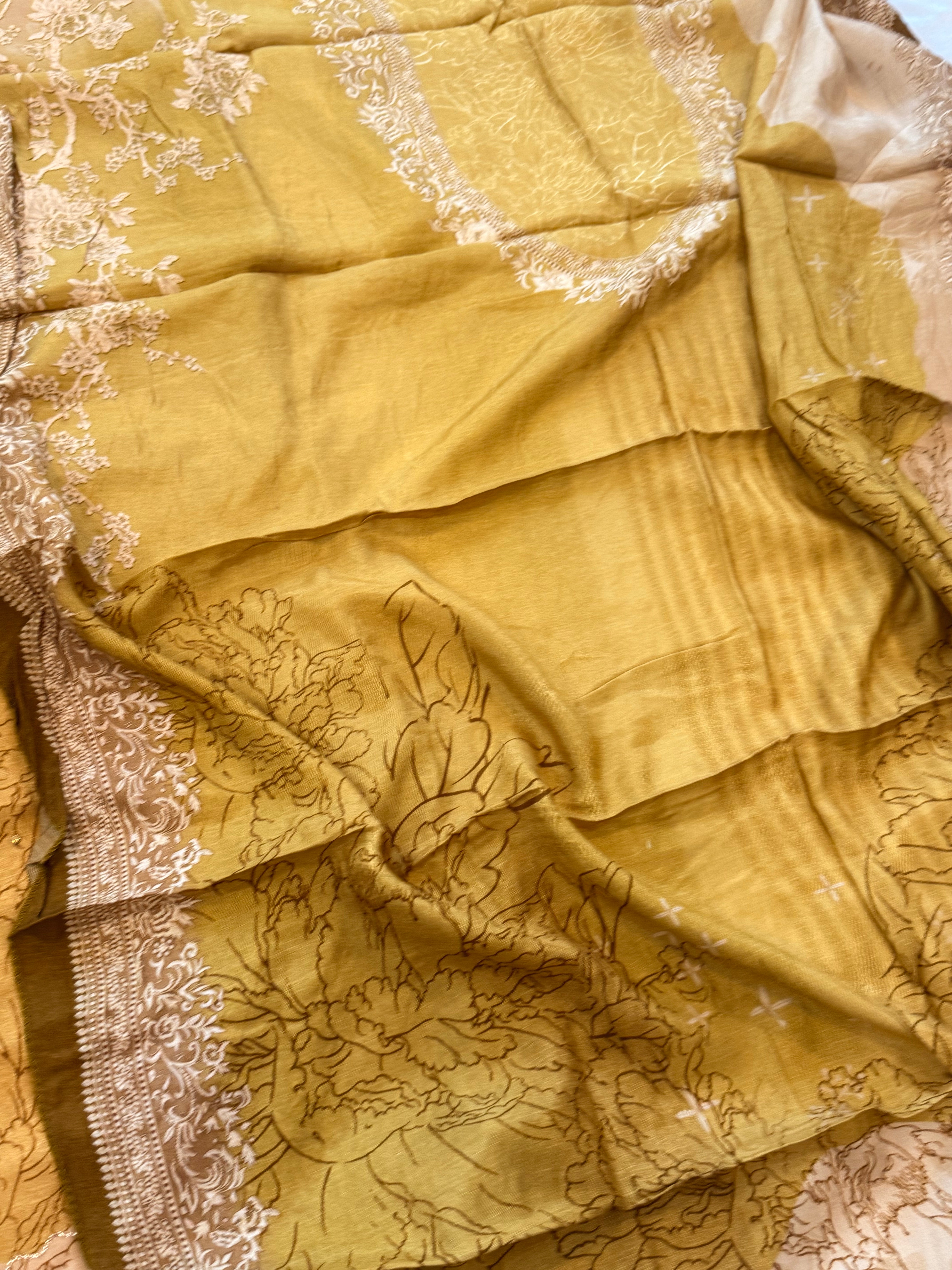 MUSLIN UNSTITCHED EMBROIDERY SUIT 1