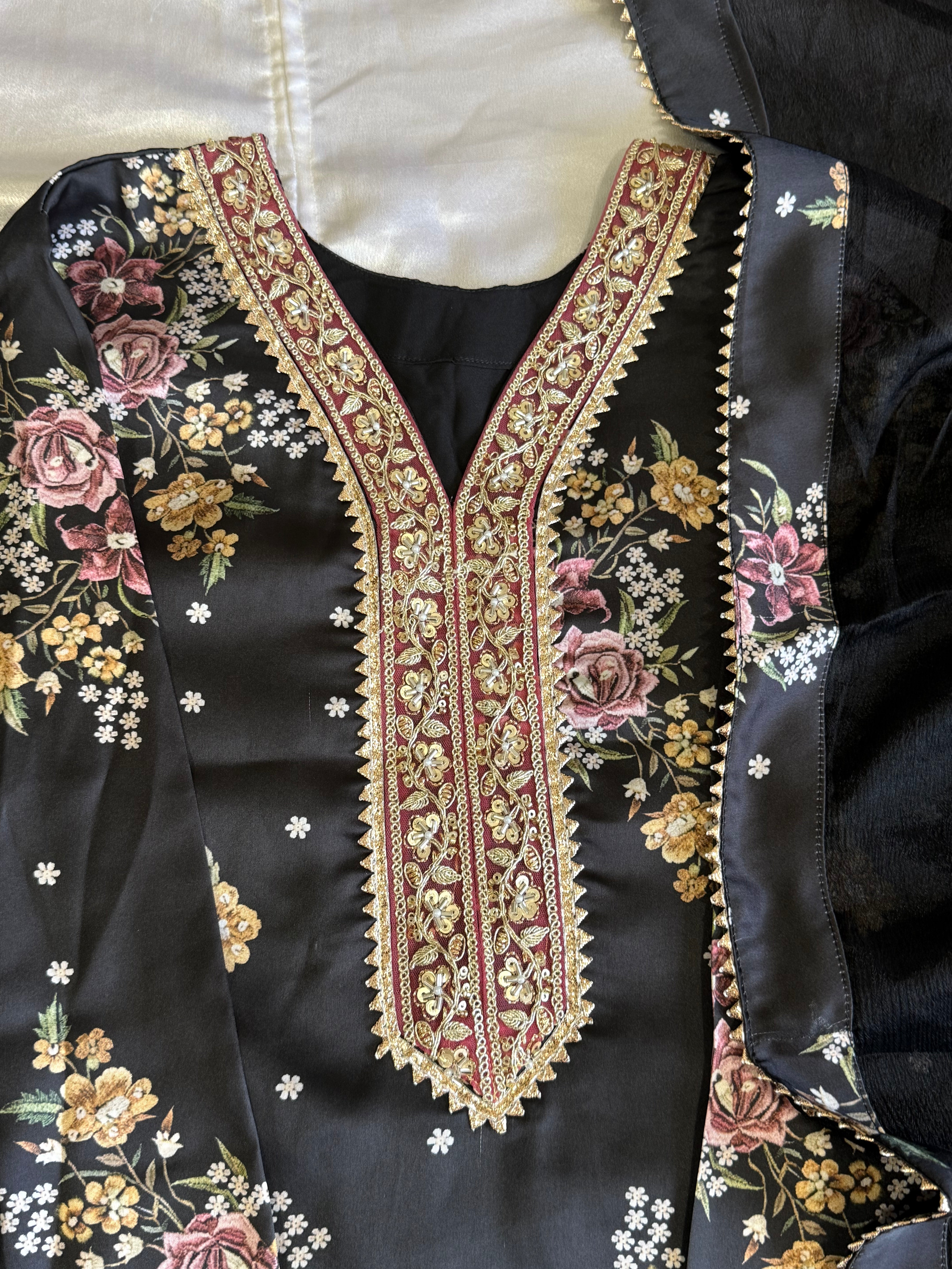 SATIN FARSHI SHALWAR SUIT