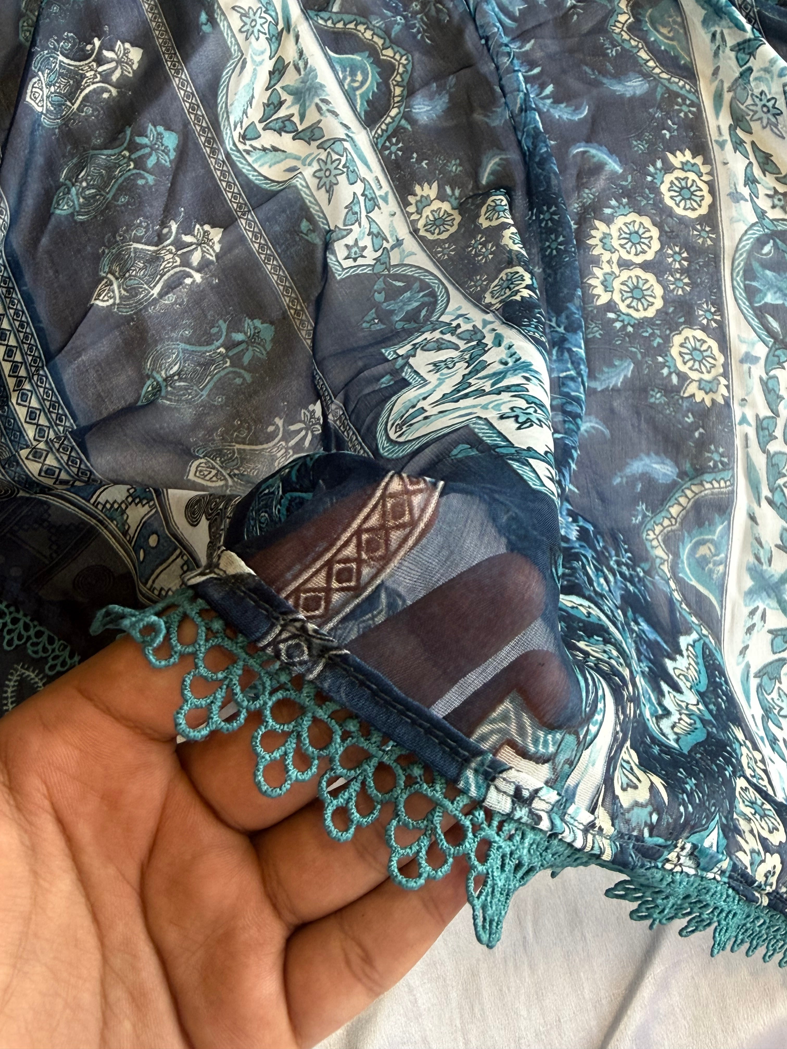 DARK BLUE PATCH READYMADE SUIT