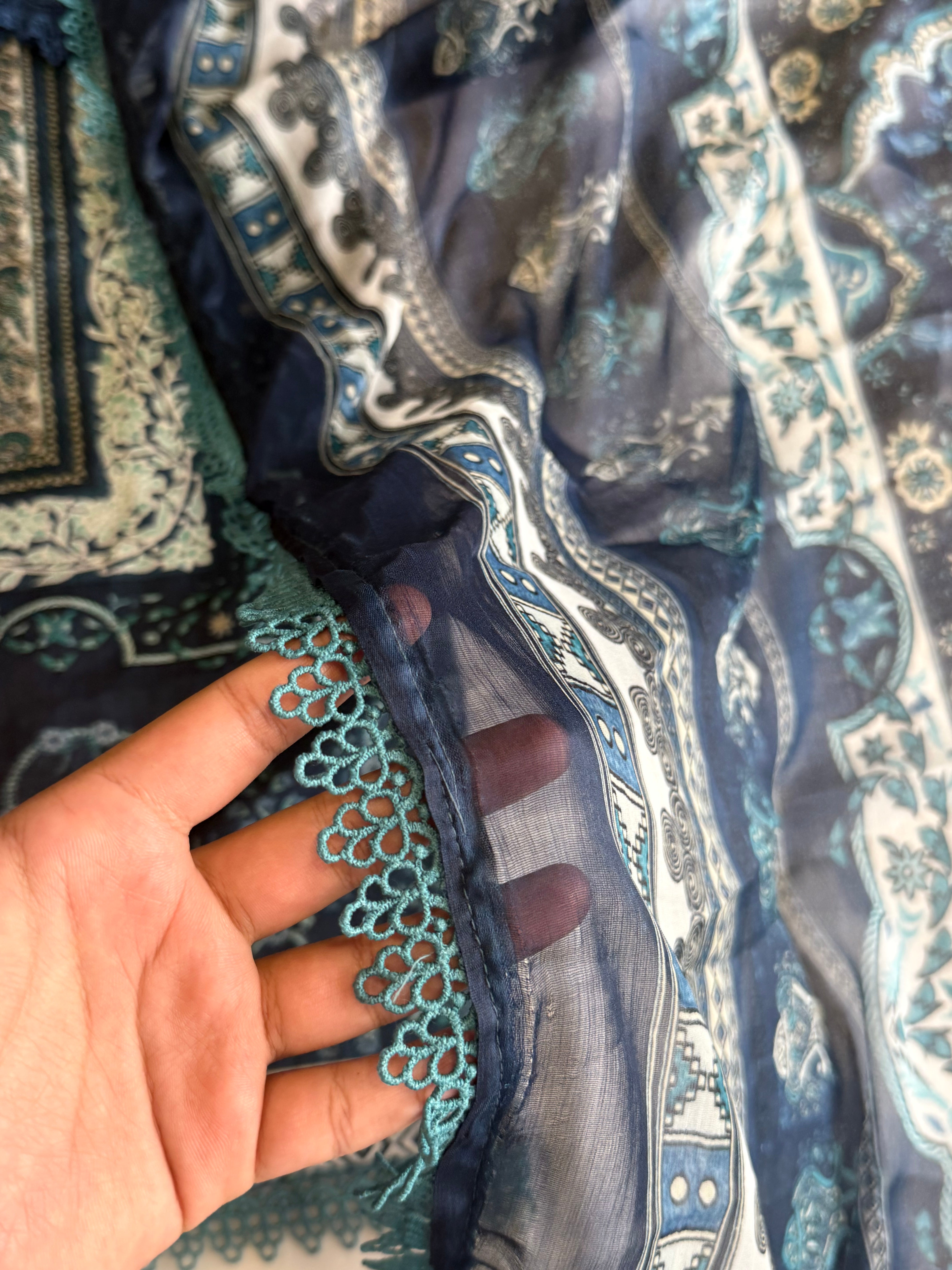 DARK BLUE PATCH READYMADE SUIT