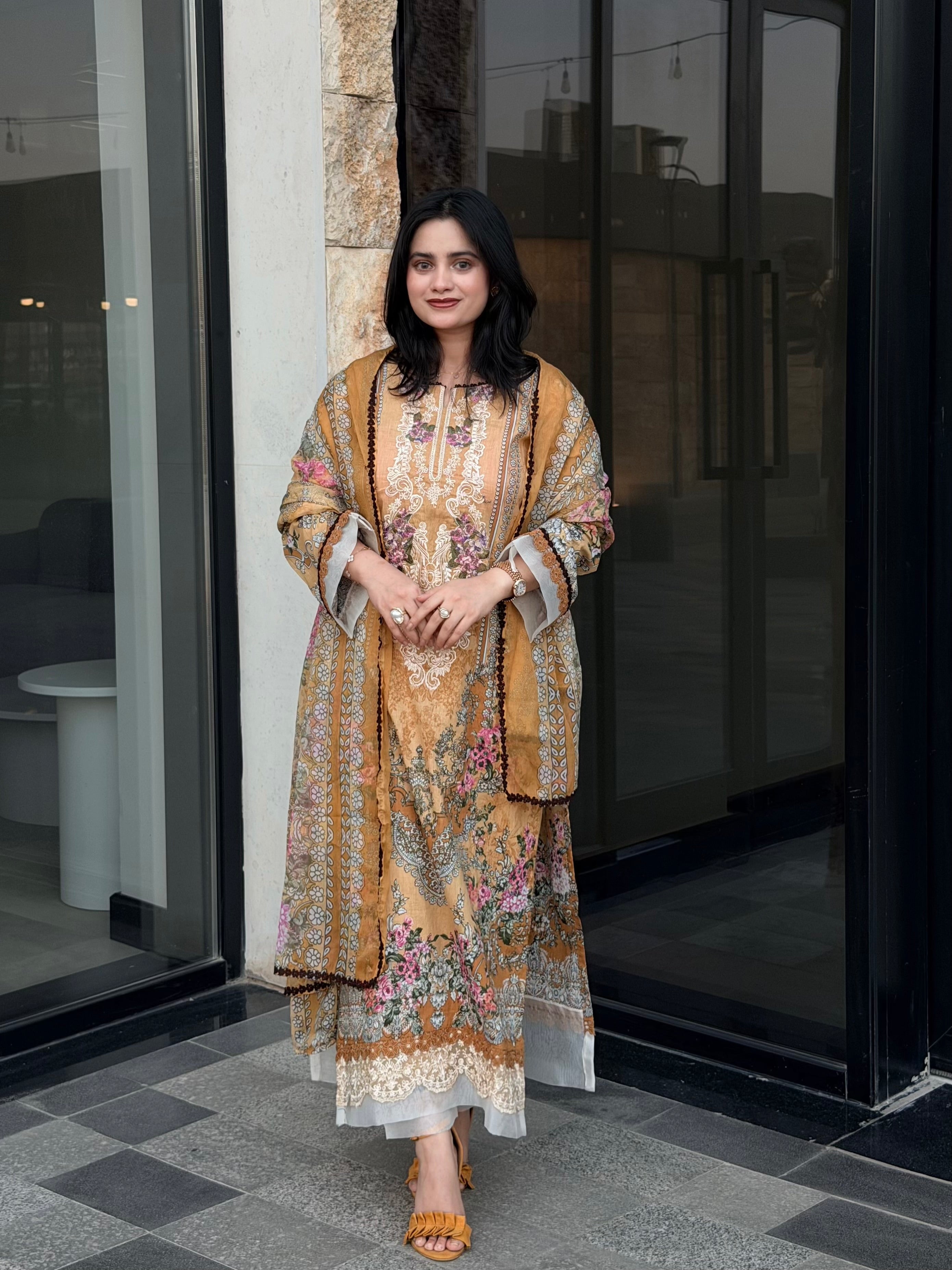HARSHA MUSTERED PATCH READYMADE SUIT