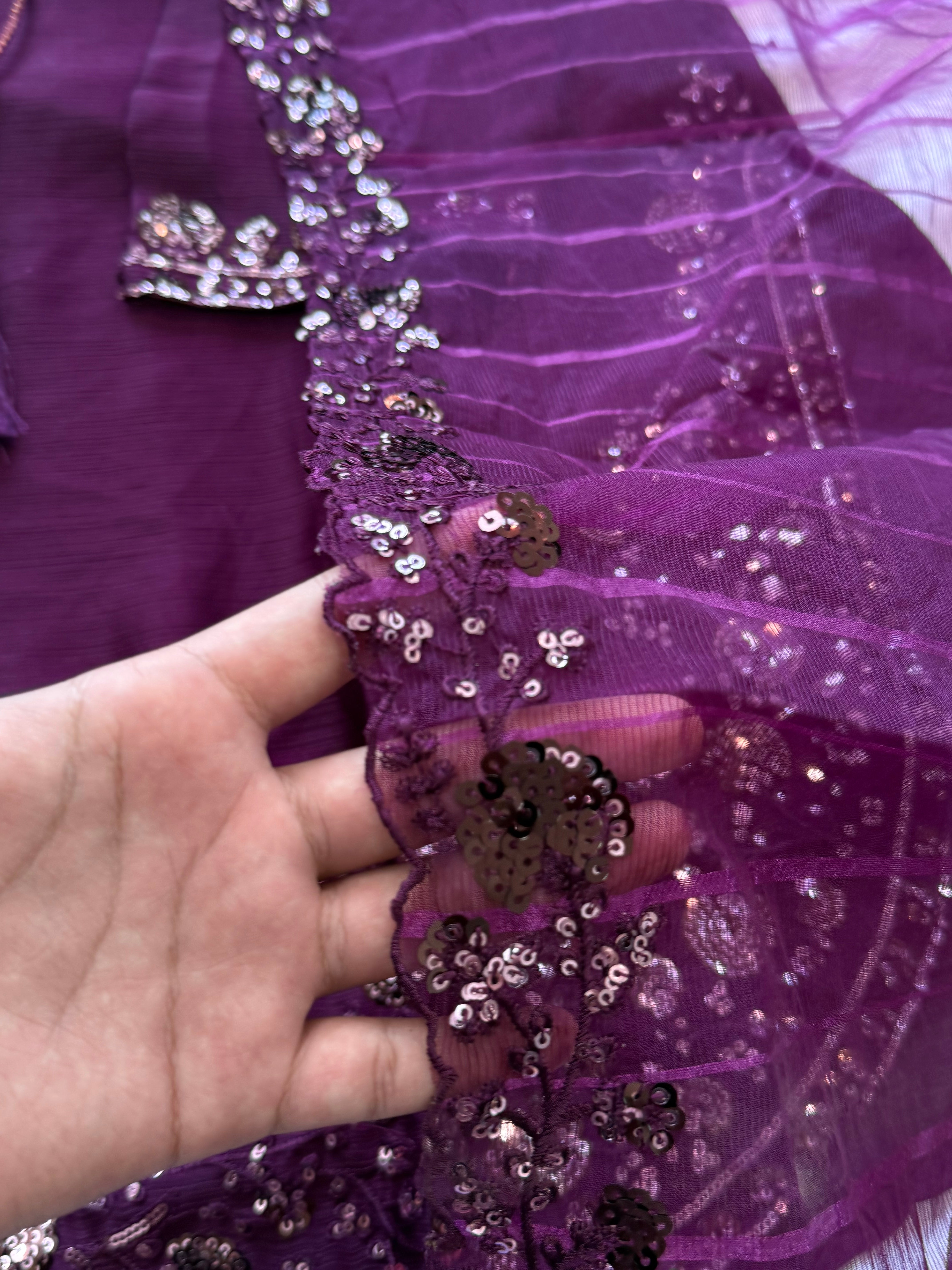 CHIFFON FARSHI SHALWAR SUIT 1