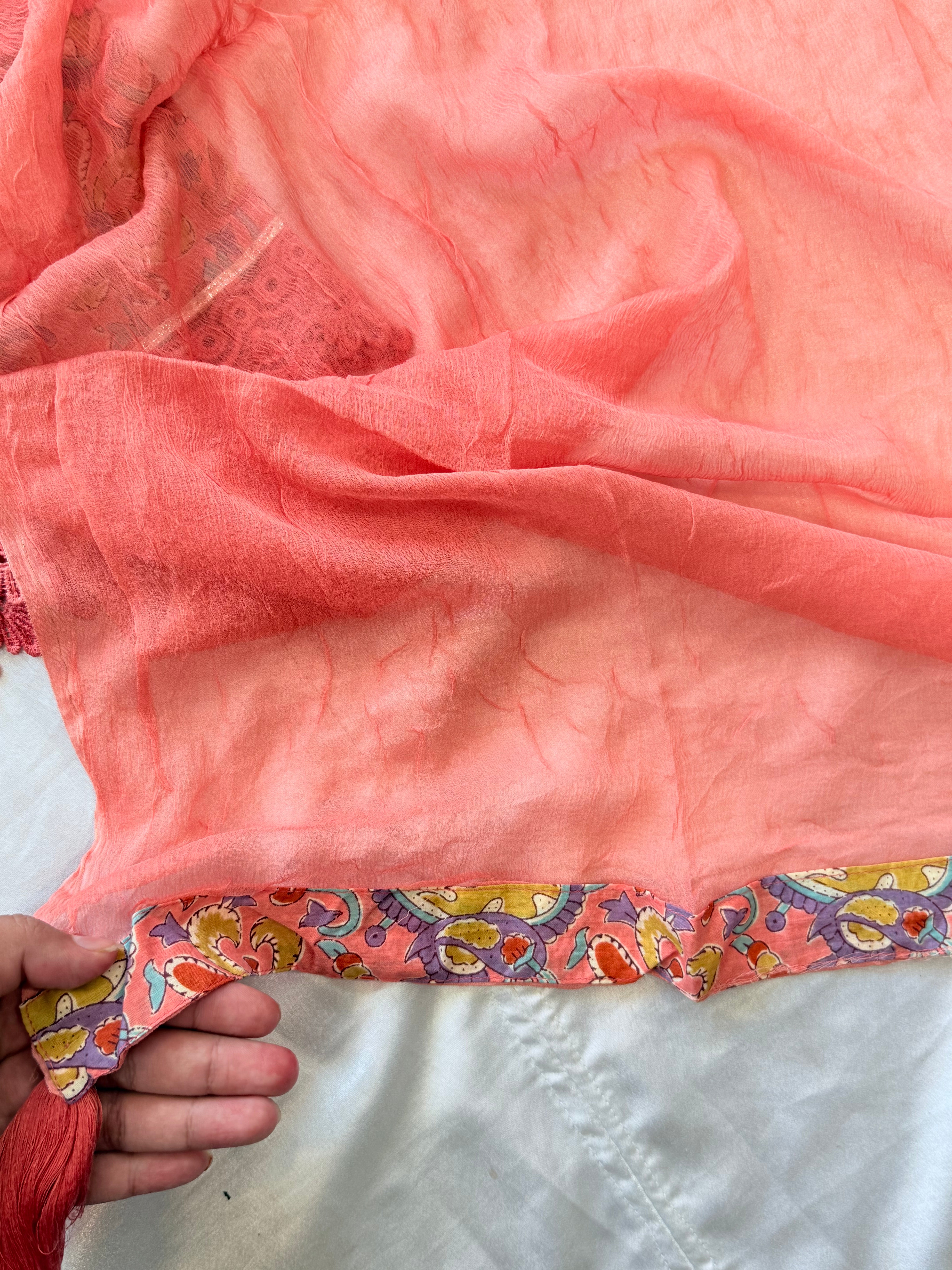 PEACH PURE COTTON SHALWAR SUIT Q