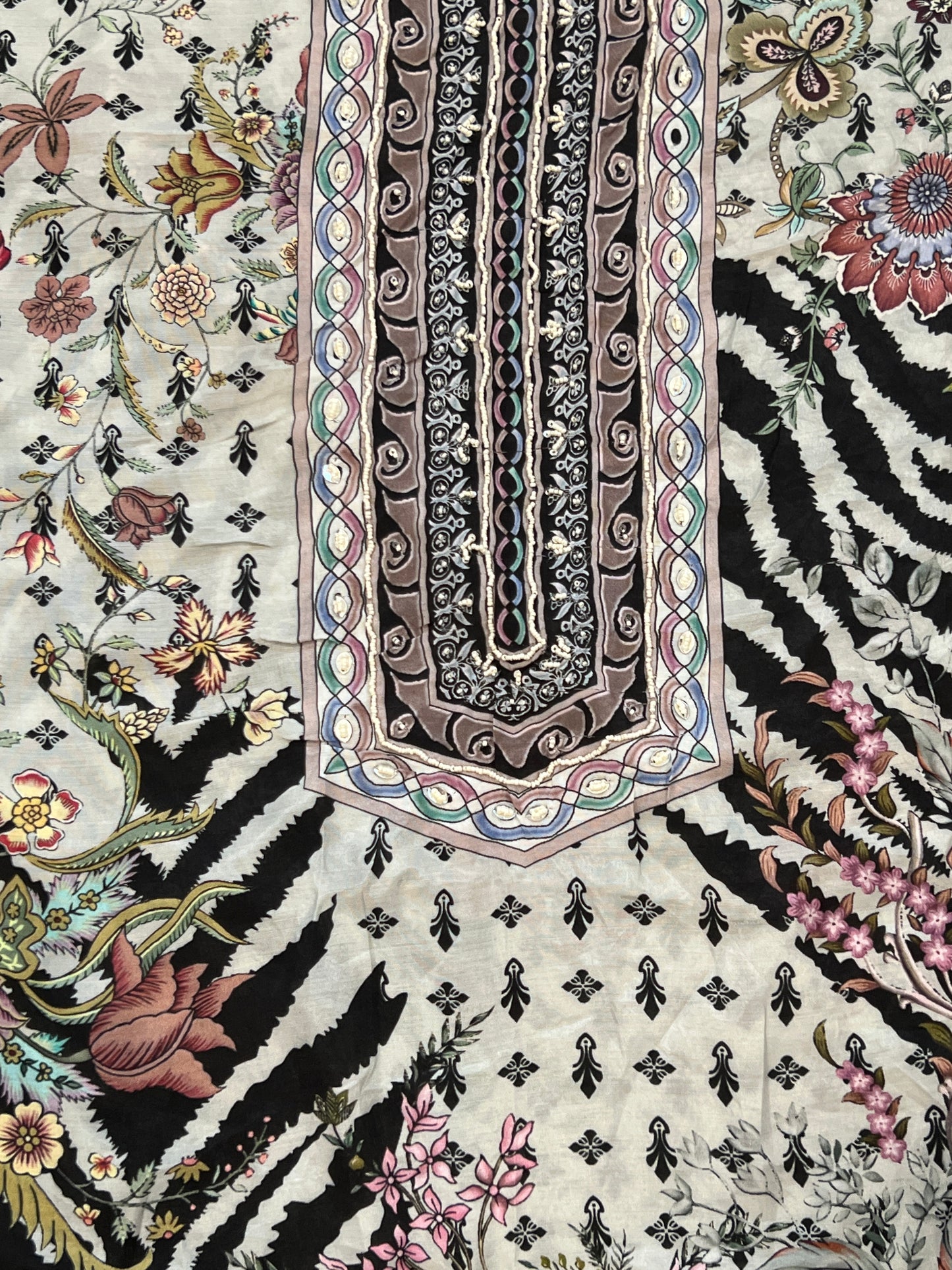 PURE MUSLIN HAND WORK EMBROIDERY SUIT 249