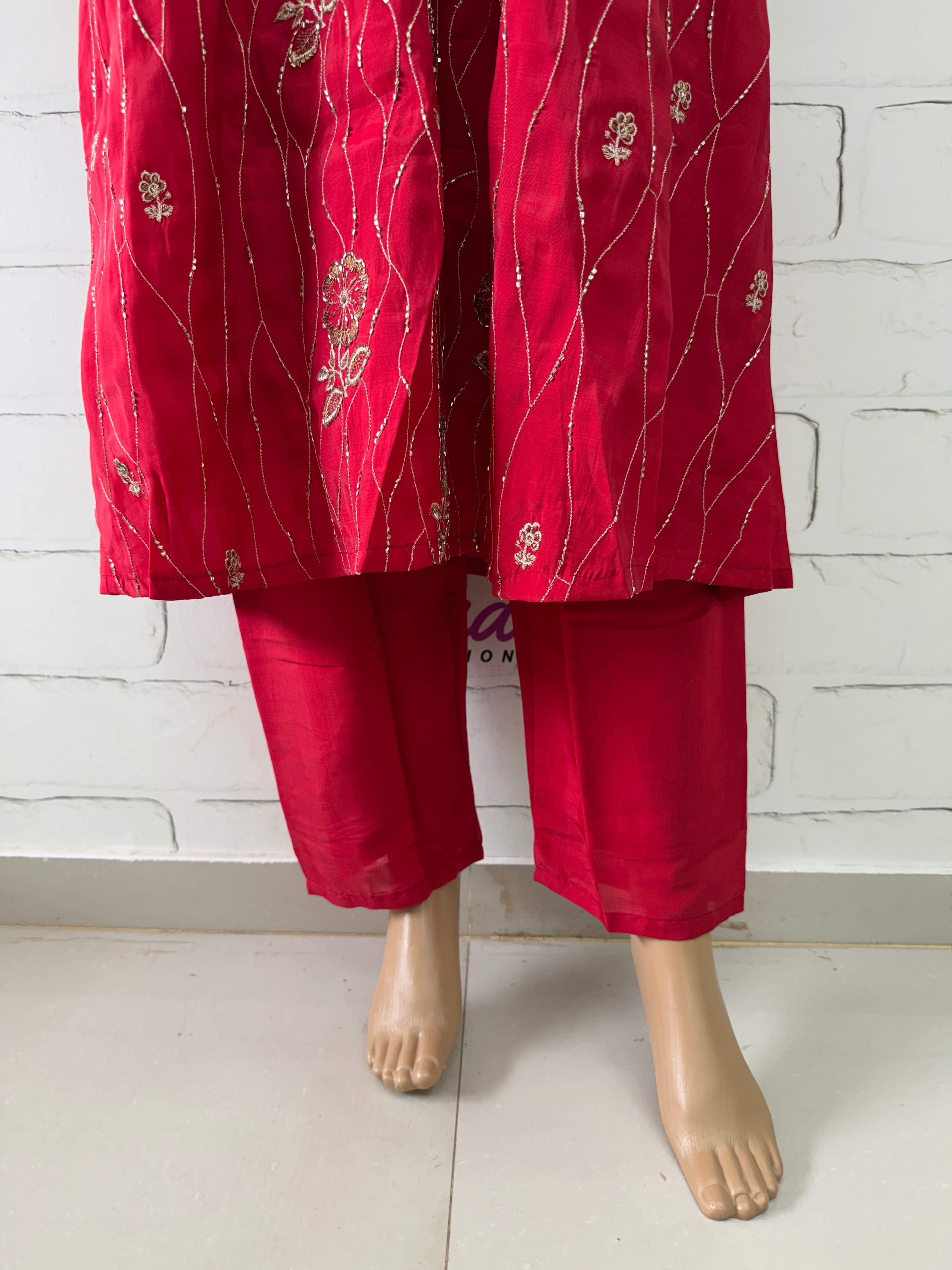 MUL CHANDERI HANDWORK SUIT 8