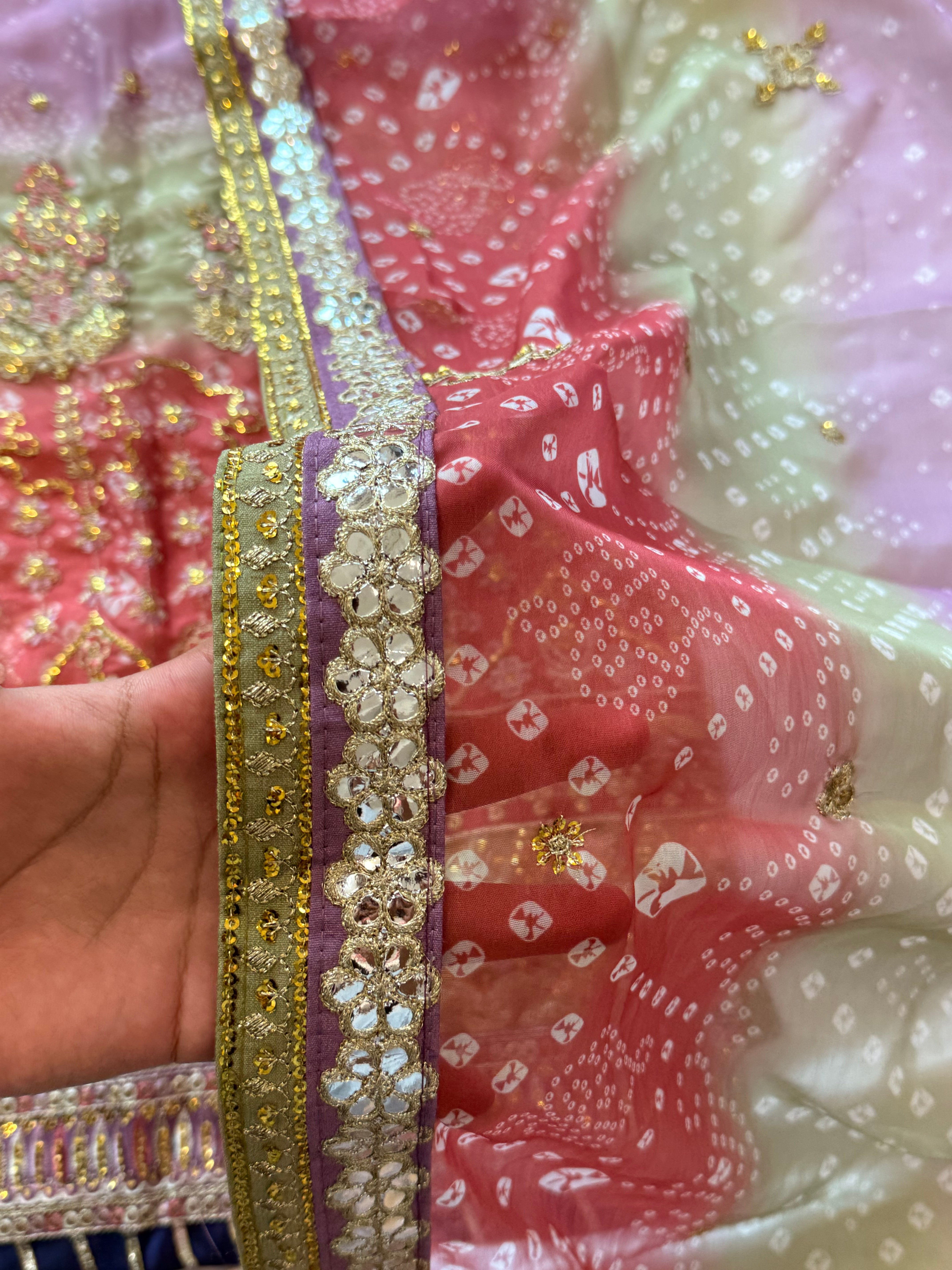 BRIDAL SHADED CHIFFON EMBROIDERED SUIT 5
