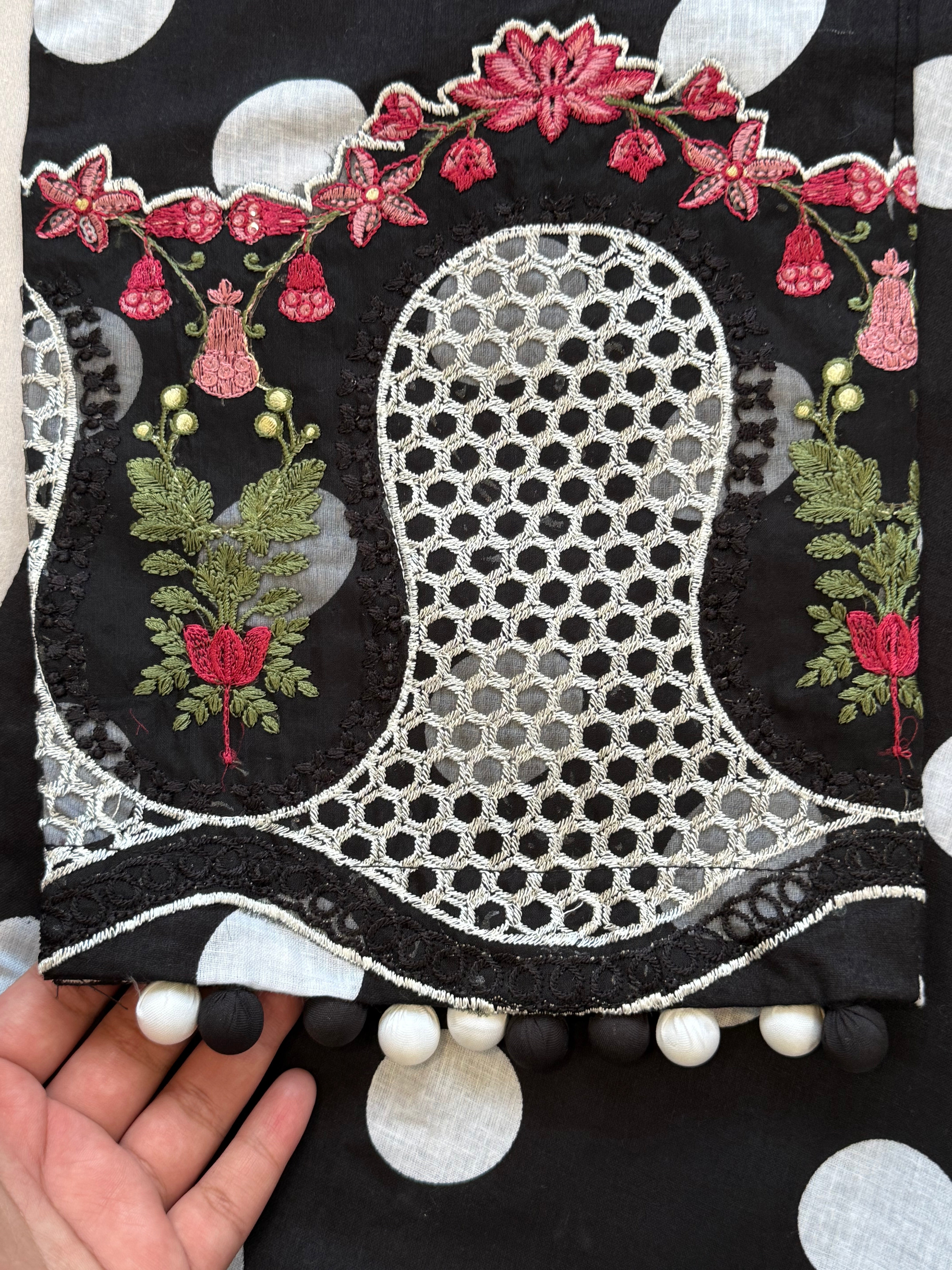 POLKA DOT PATCH FARSHI SHALWAR SUIT 2