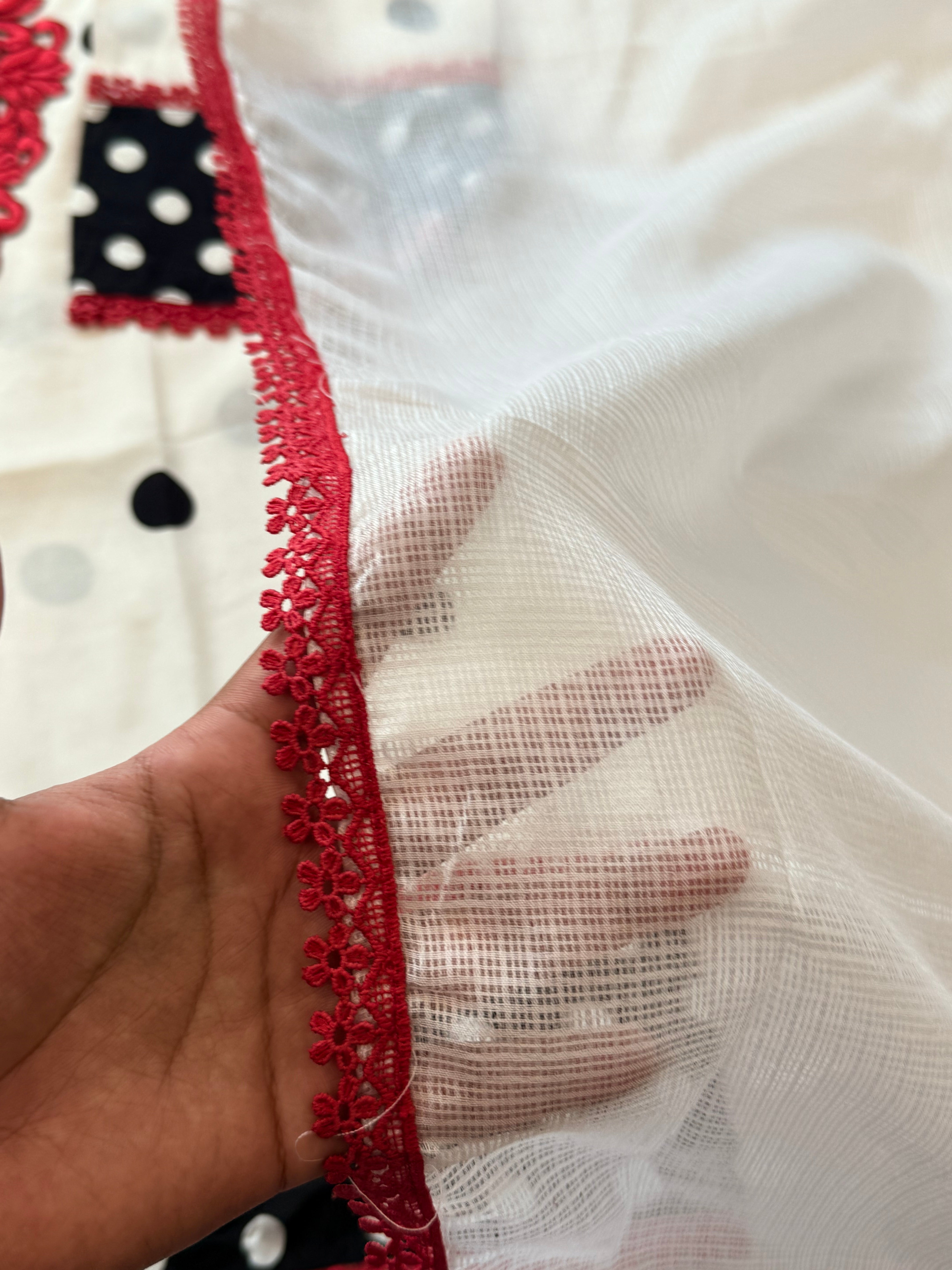 POLKA DOT RAYON FARSHI SHALWAR SUIT 2