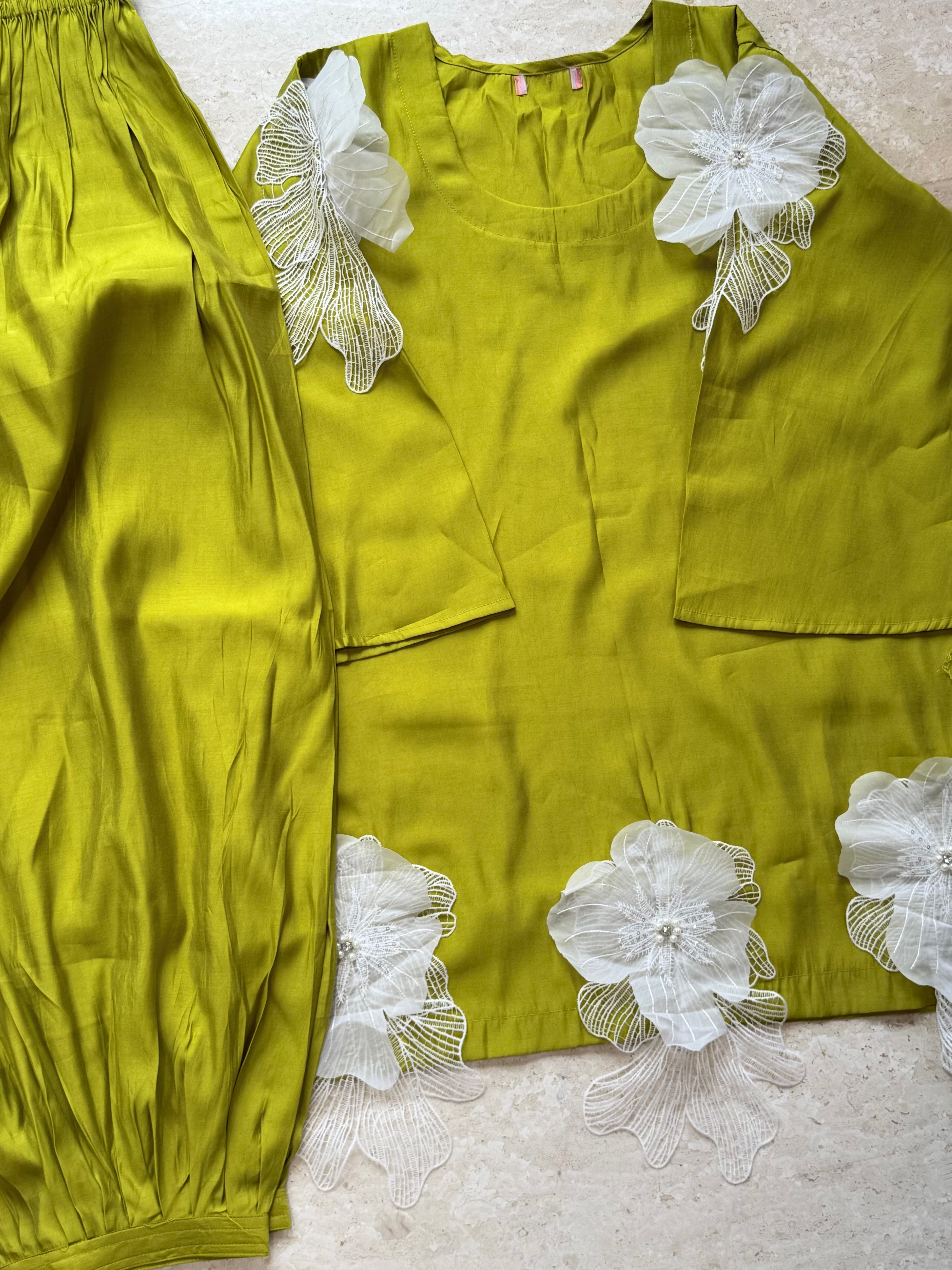 3D FLOWER AFGANI SHALWAR SUIT Q