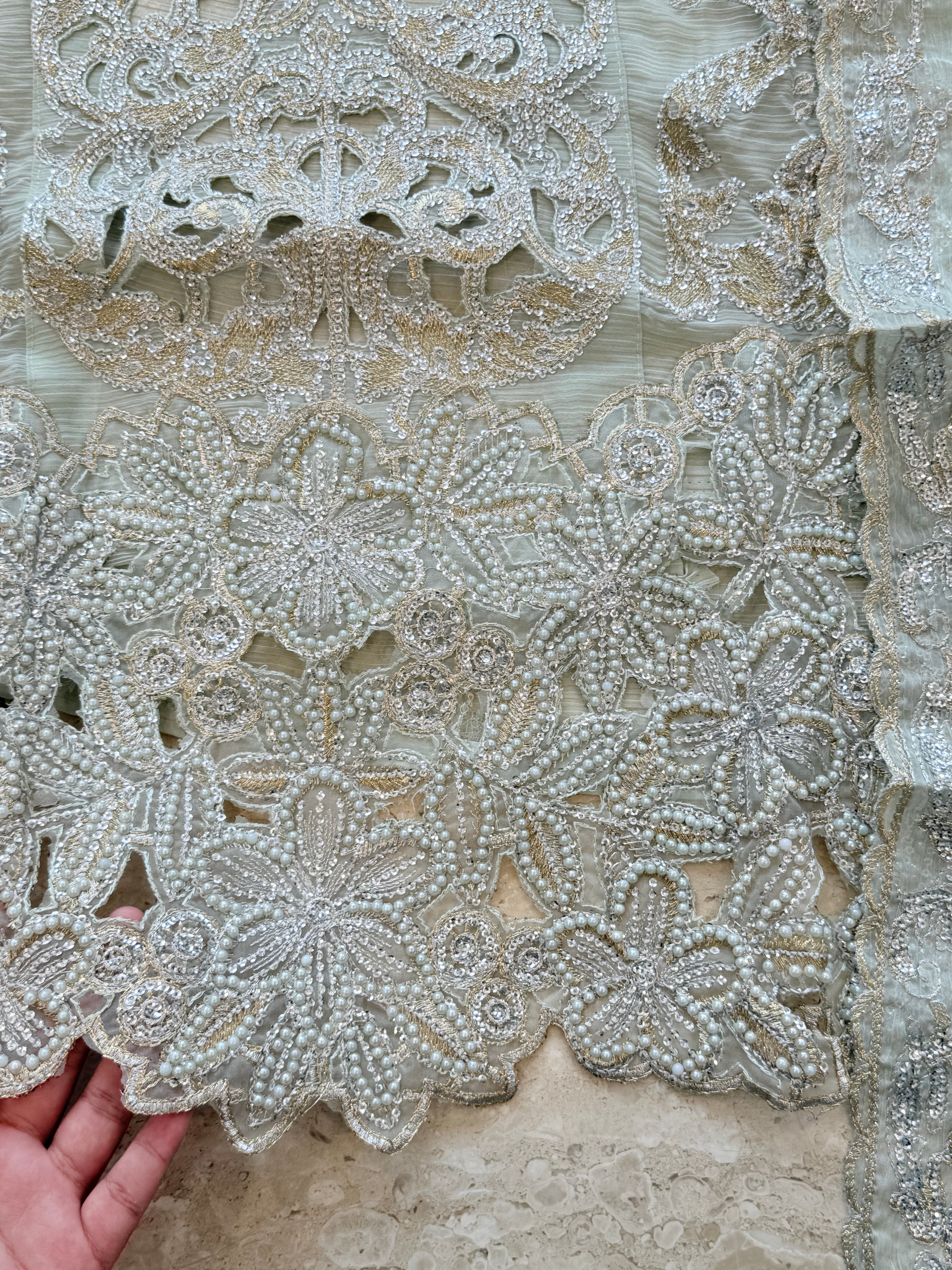 CHIFFON EMBROIDERY SUIT 3 Q