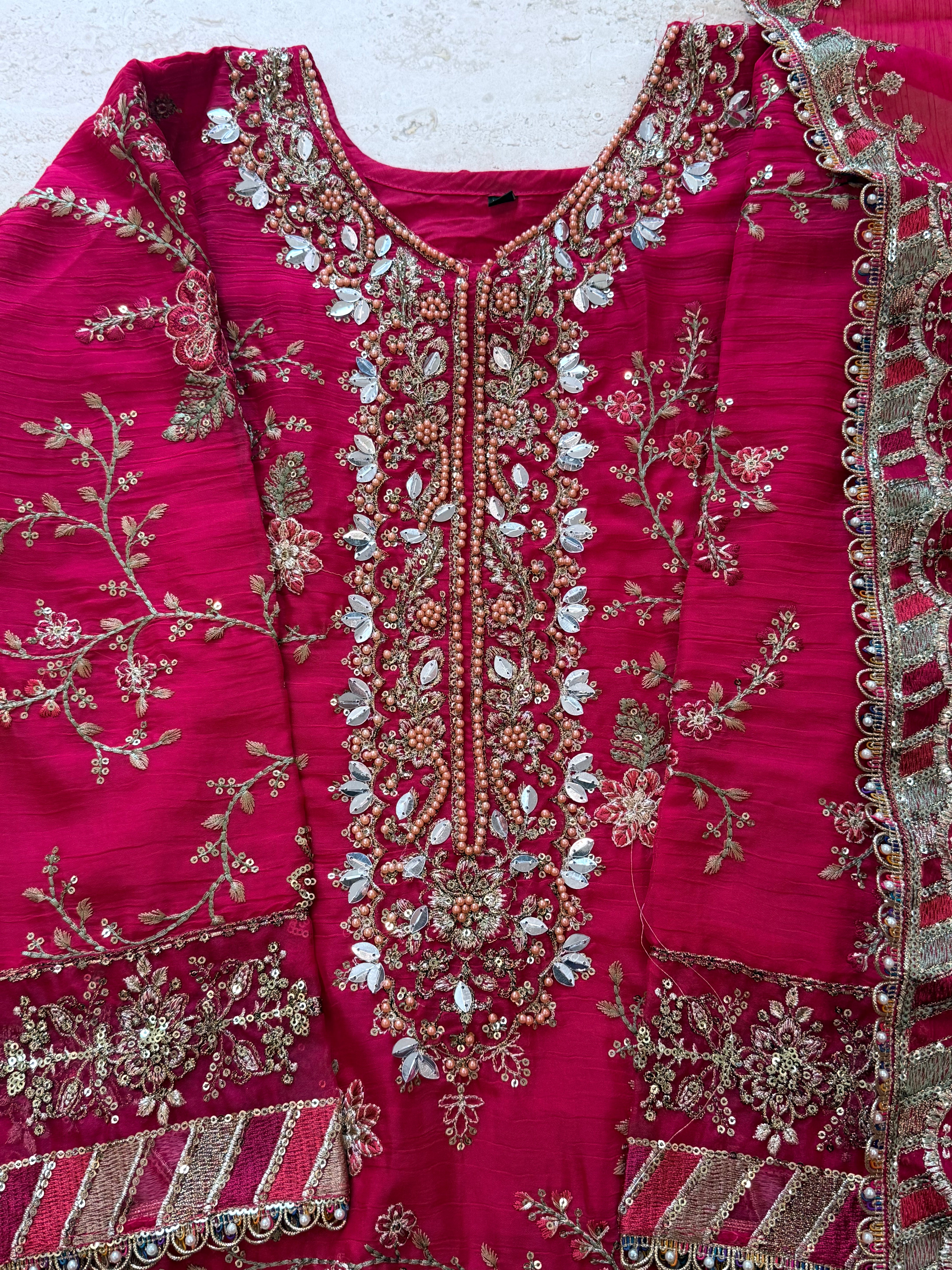 NOOR -E-CHIFFON PINK READYMADE SUIT
