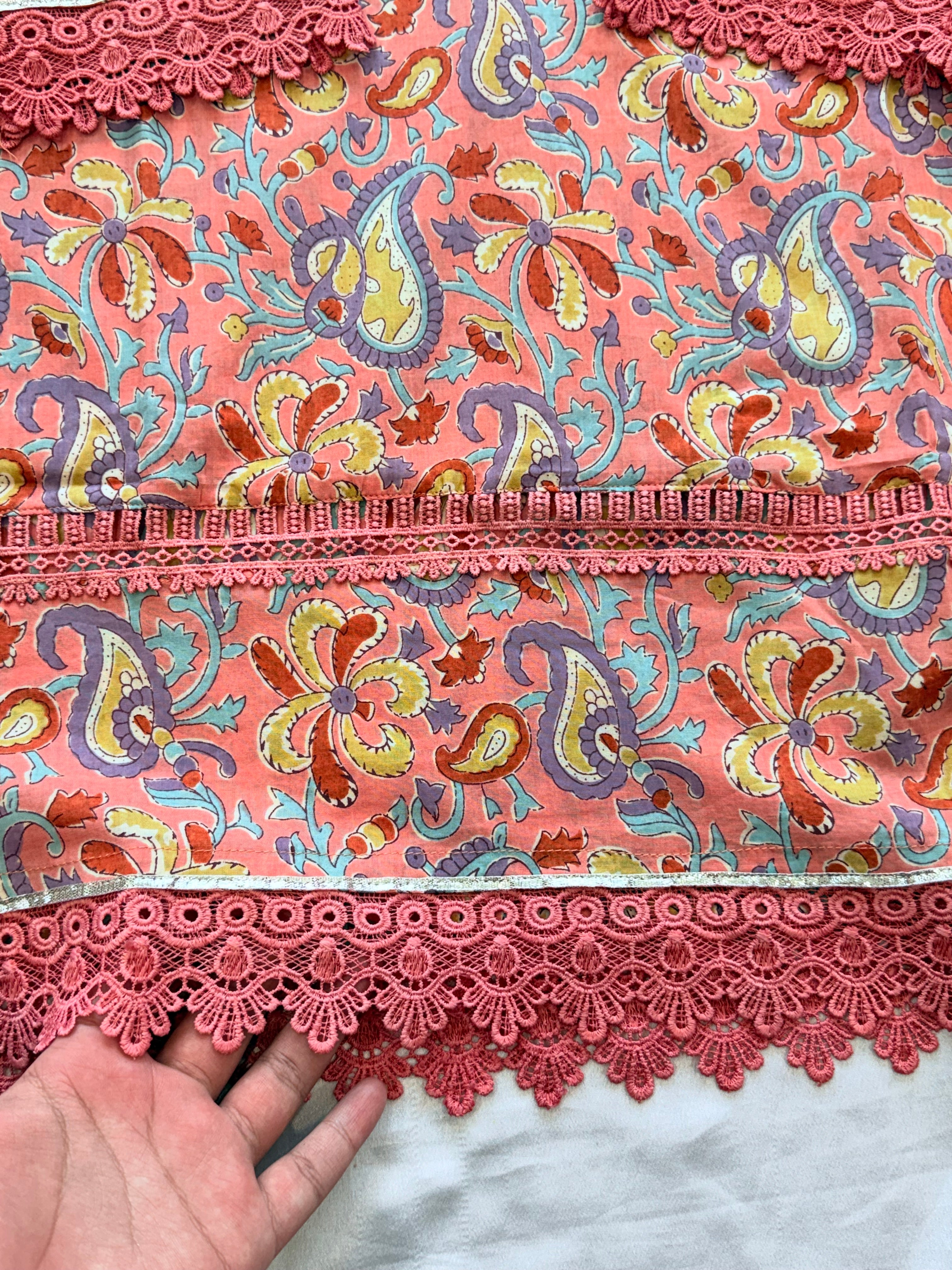 PEACH PURE COTTON SHALWAR SUIT Q