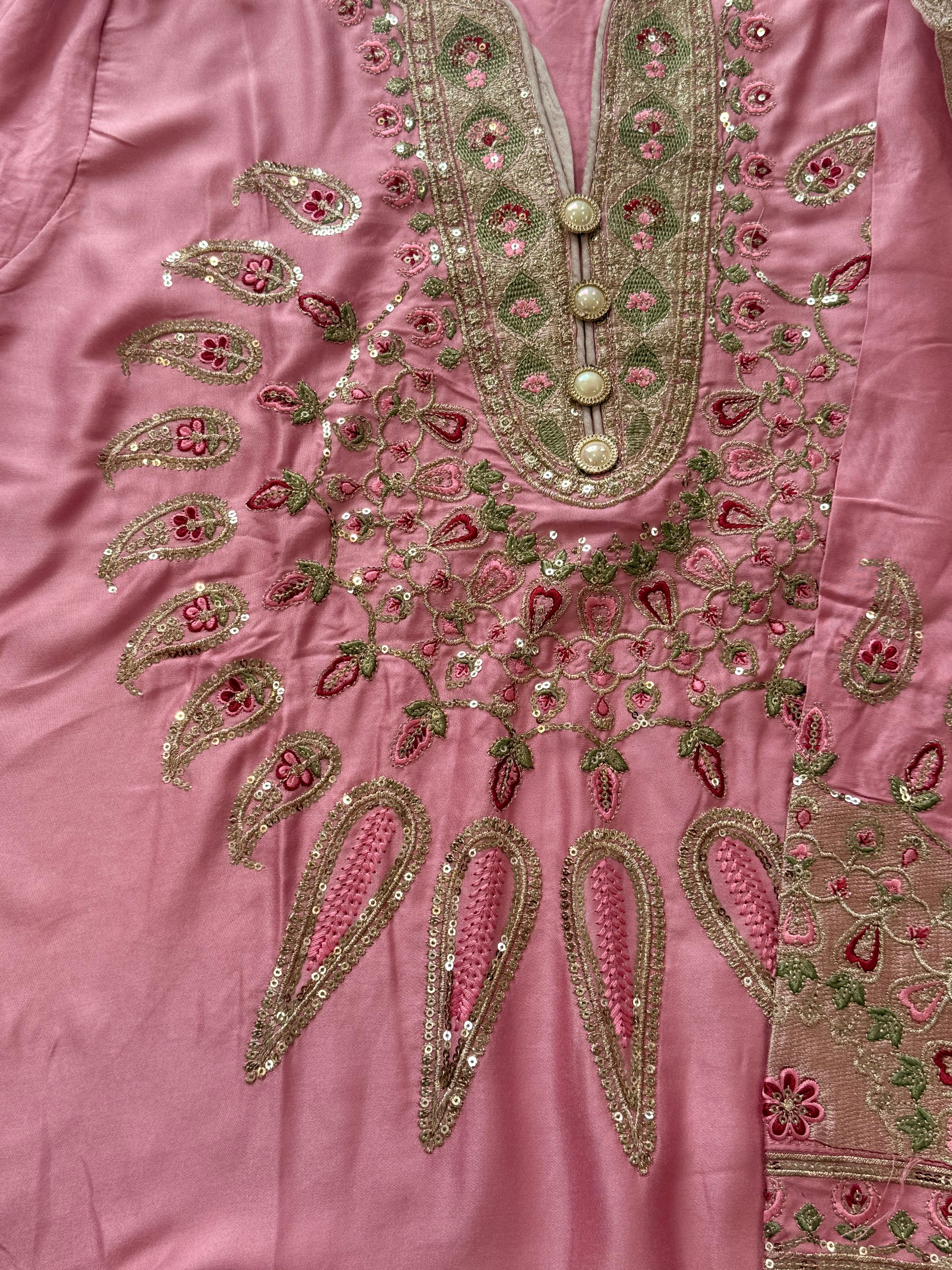 MARIAM SATIN EMBROIDERY SUIT