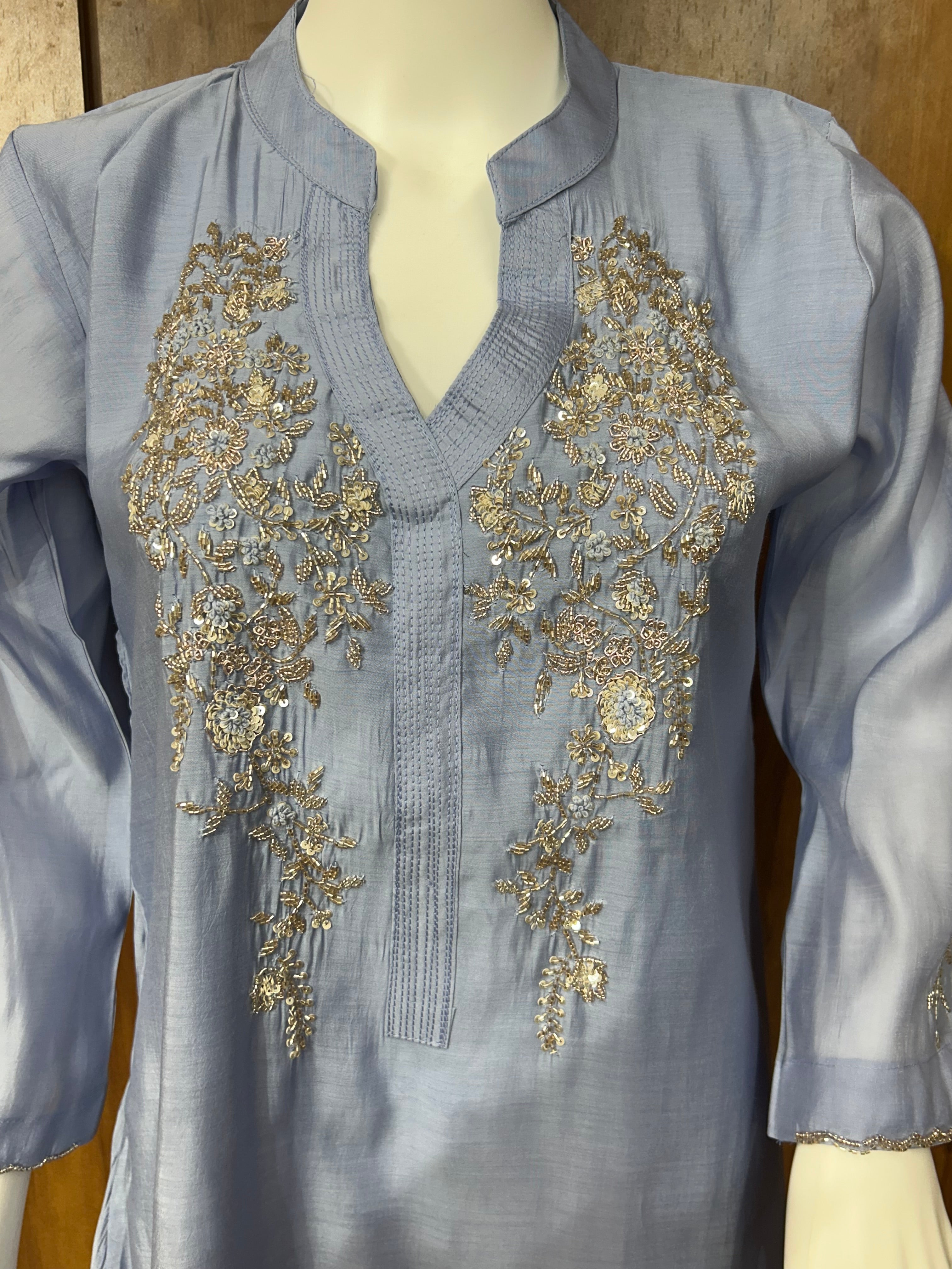 BLUE HANDWORK FROCK 7001 Q