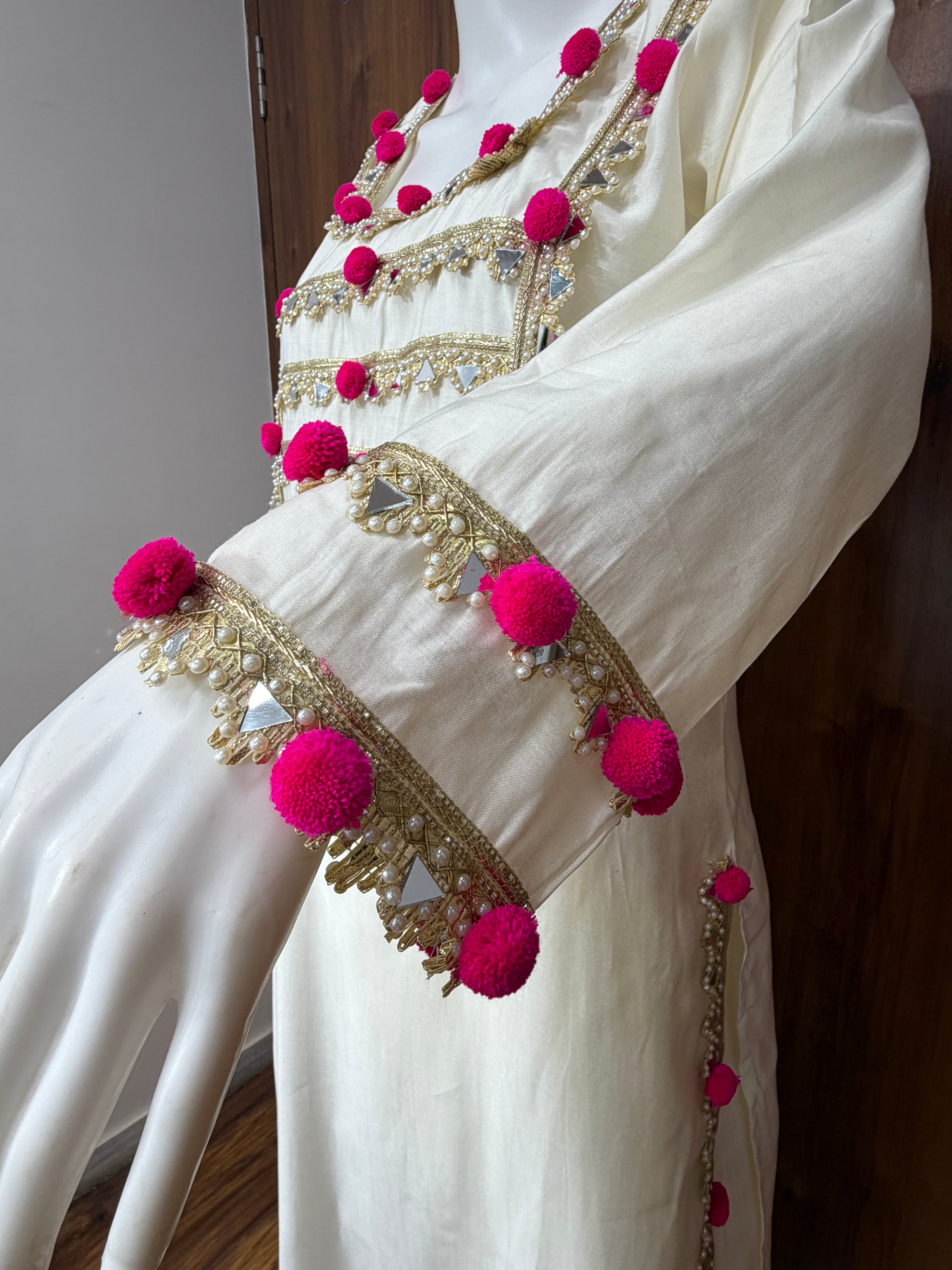 POM POM MUSLIN KAFTAN SUIT