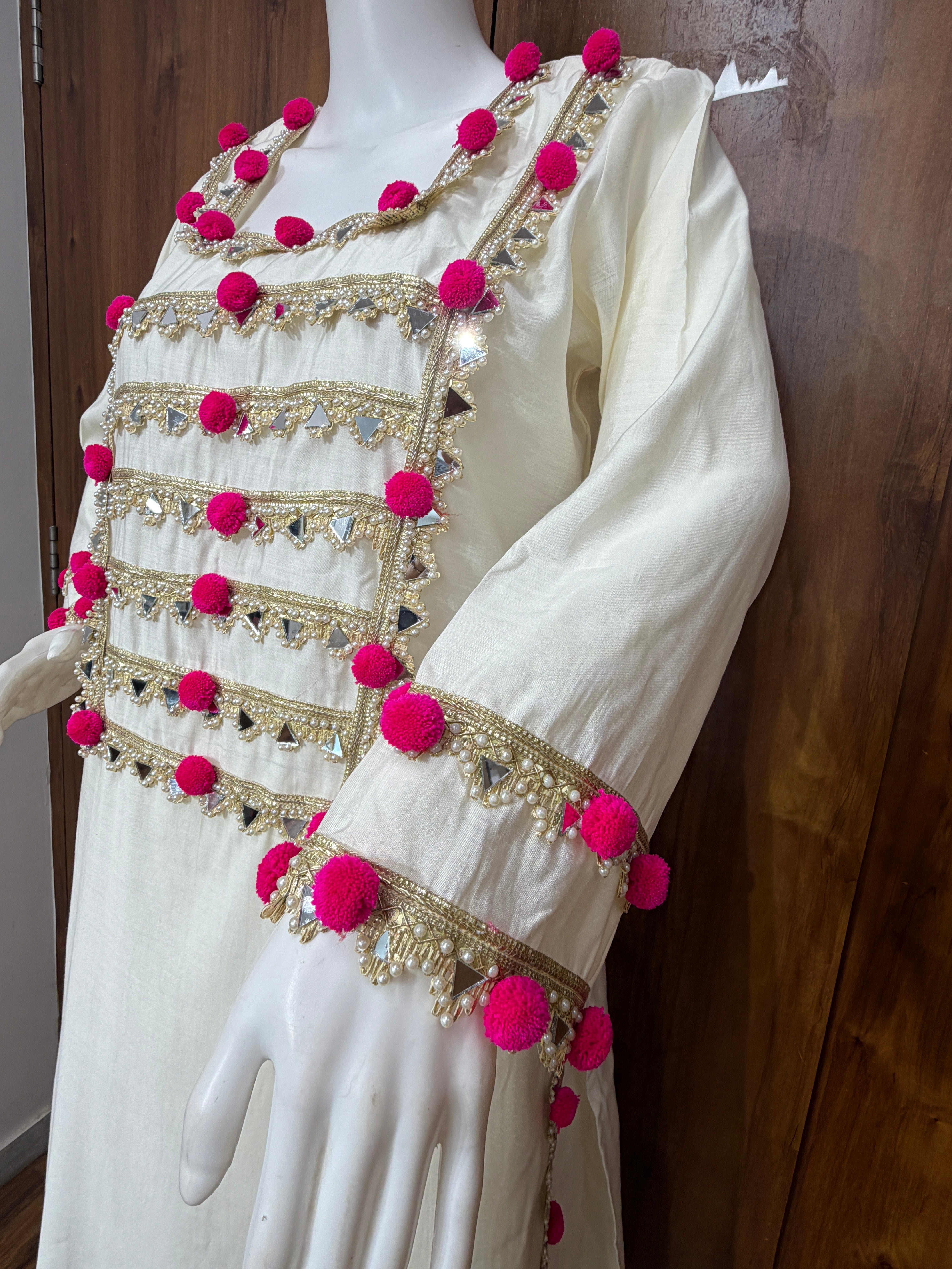 POM POM MUSLIN KAFTAN SUIT