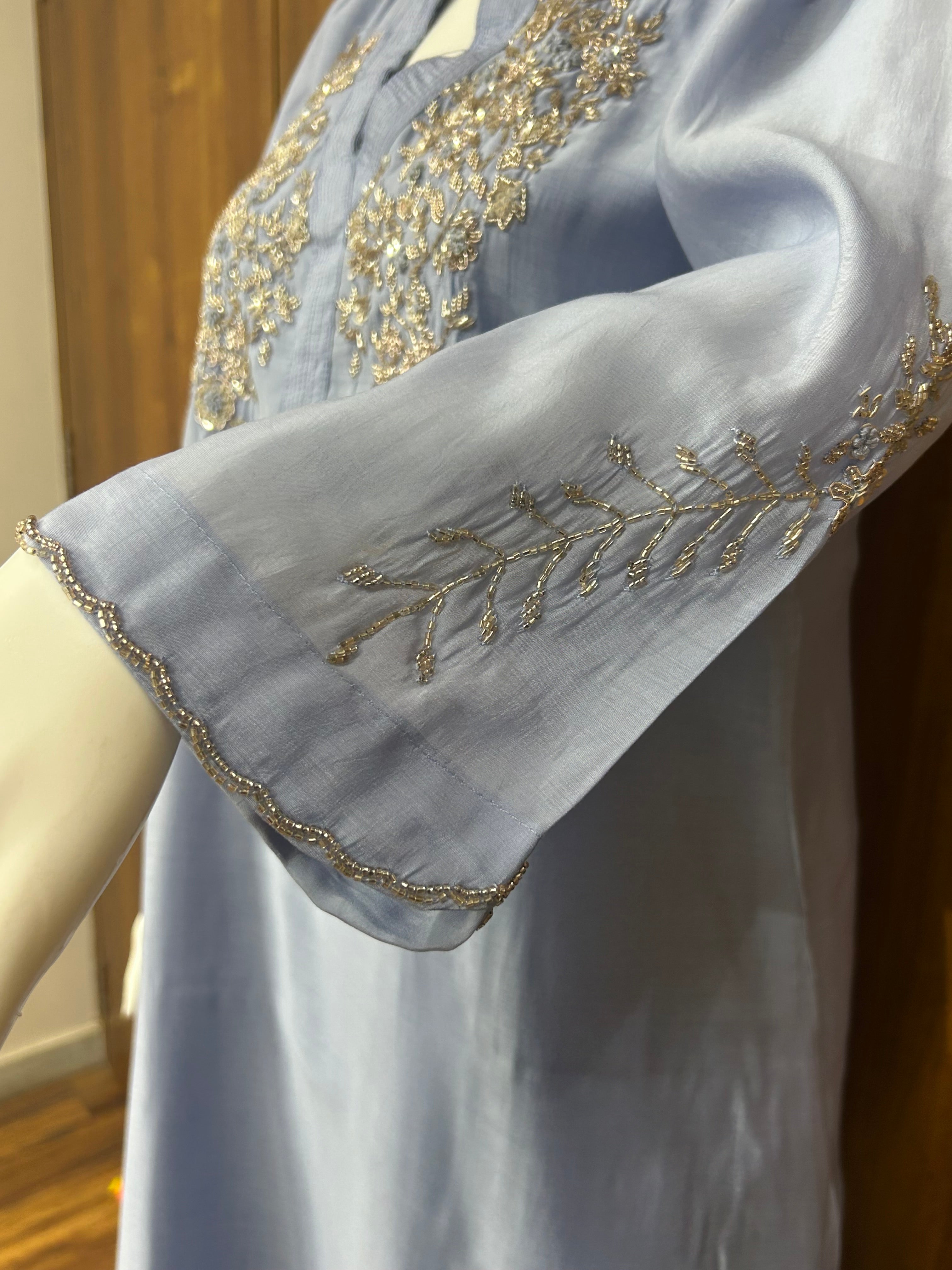 BLUE HANDWORK FROCK 7001 Q