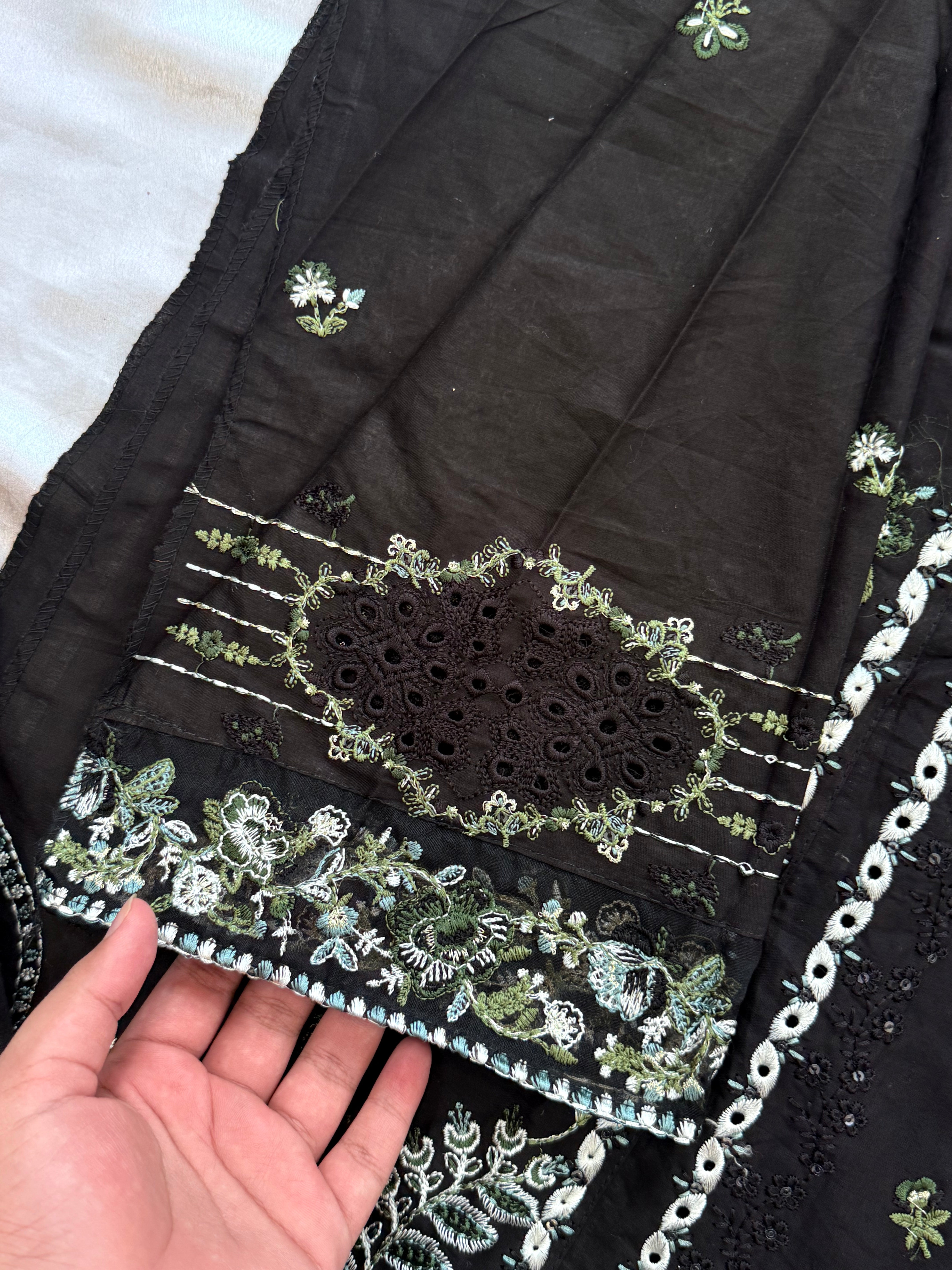 ELAF BLACK COTTON  EMBROIDERY SUIT 5