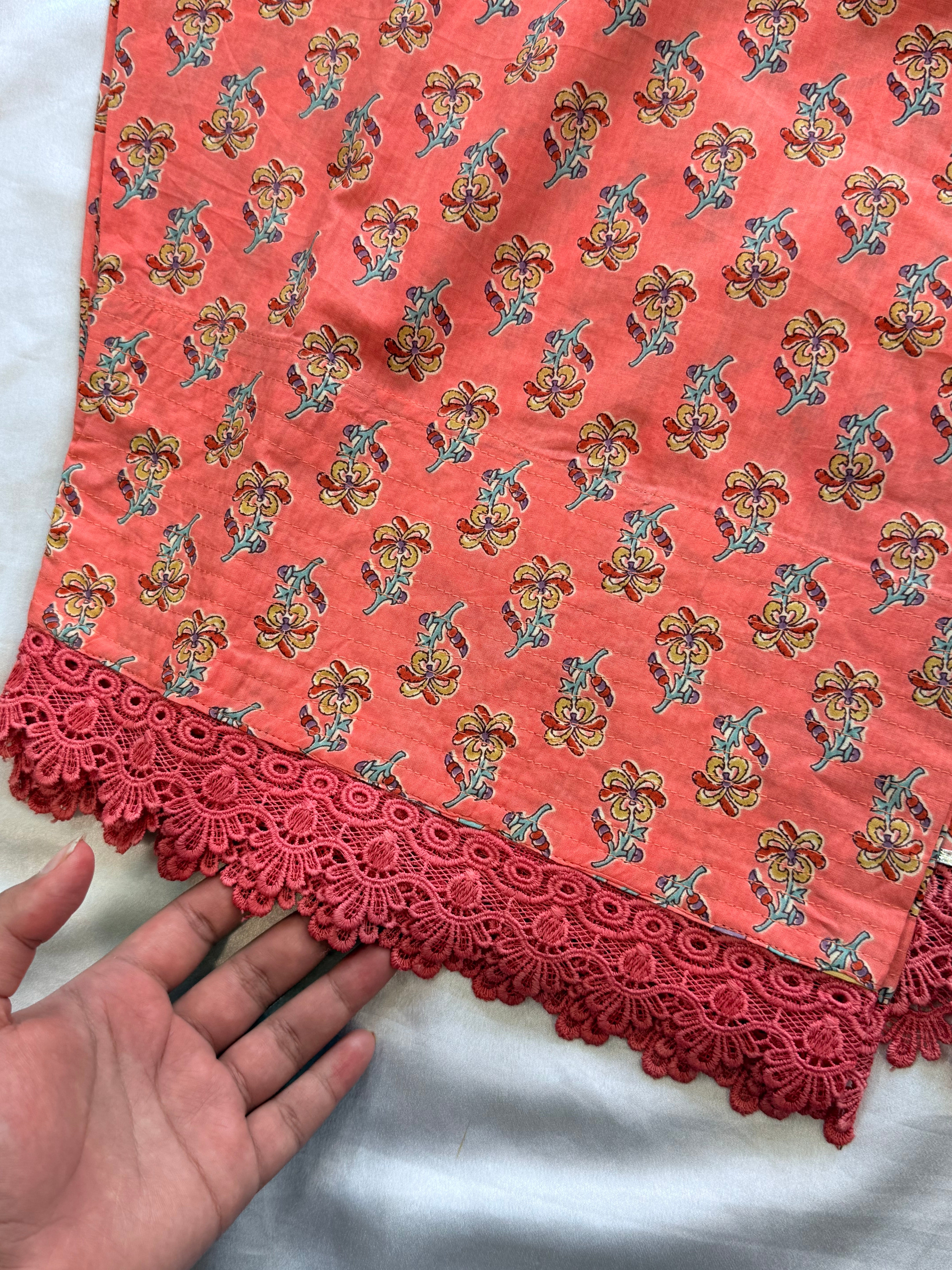 PEACH PURE COTTON SHALWAR SUIT Q