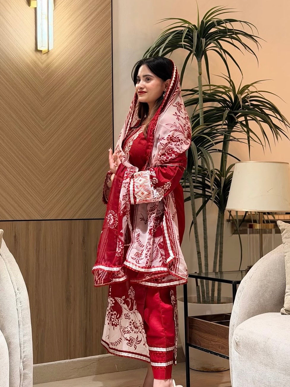 HARSHA RED READYMADE SUIT