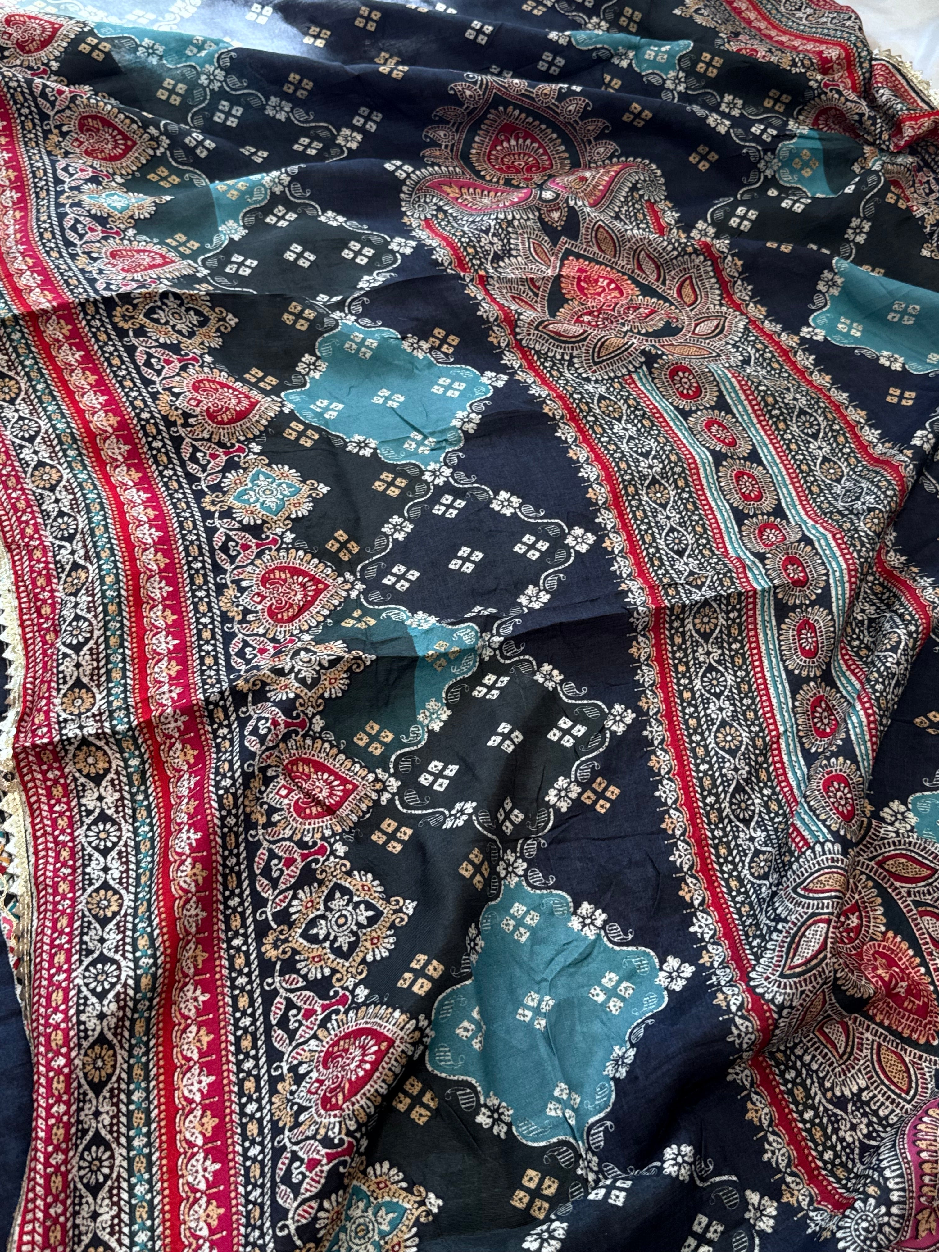RAHI MUSLIN READYMADE SUIT 1