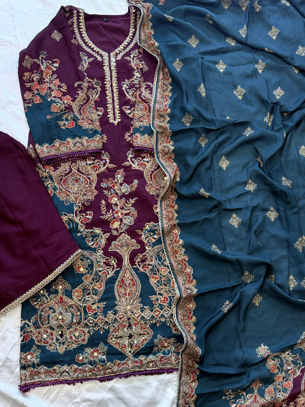 RAHI MUSLIN READYMADE SUIT 3