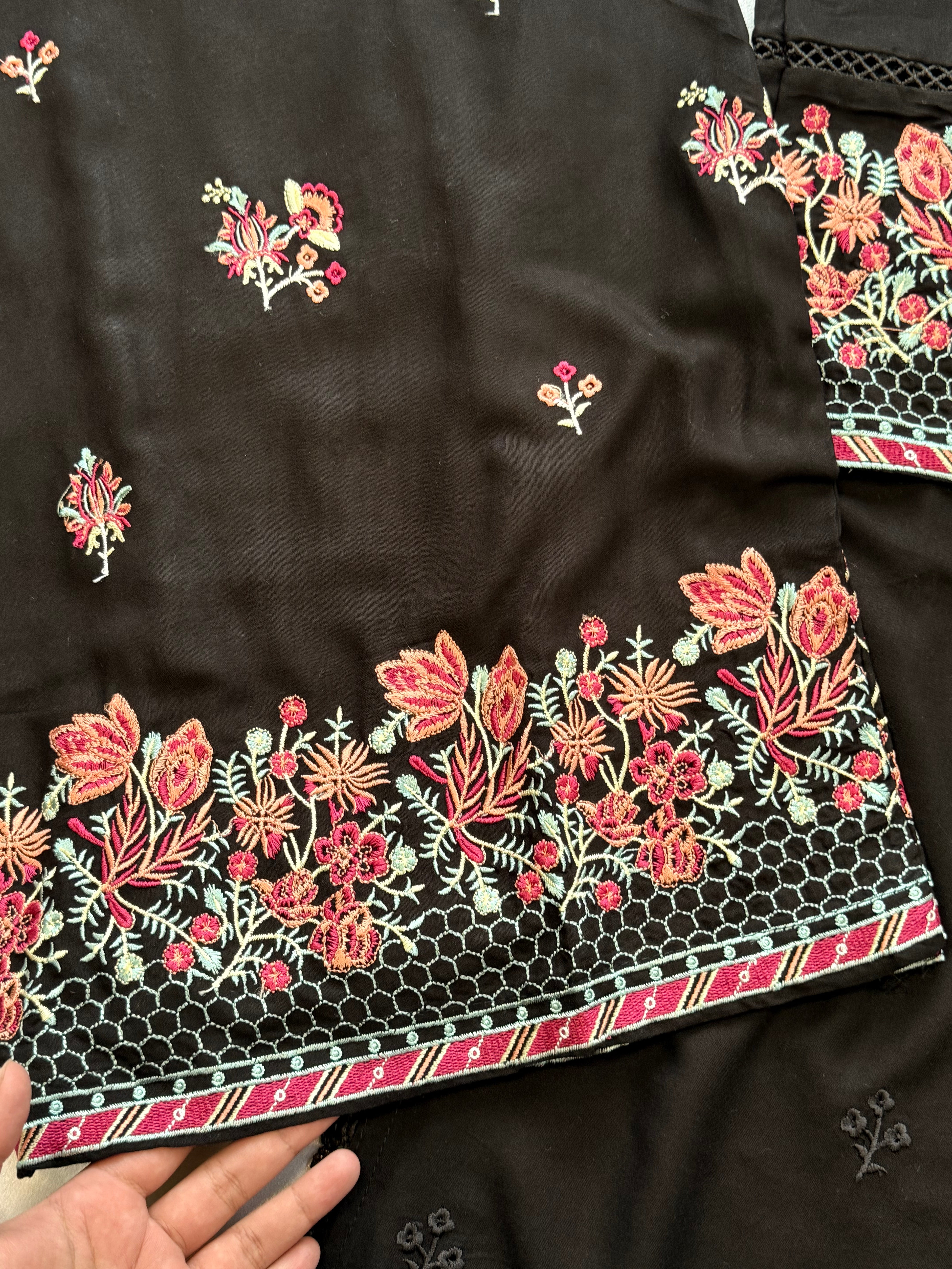 IMROZA BLACK RAYON EMBROIDERY SUIT 8