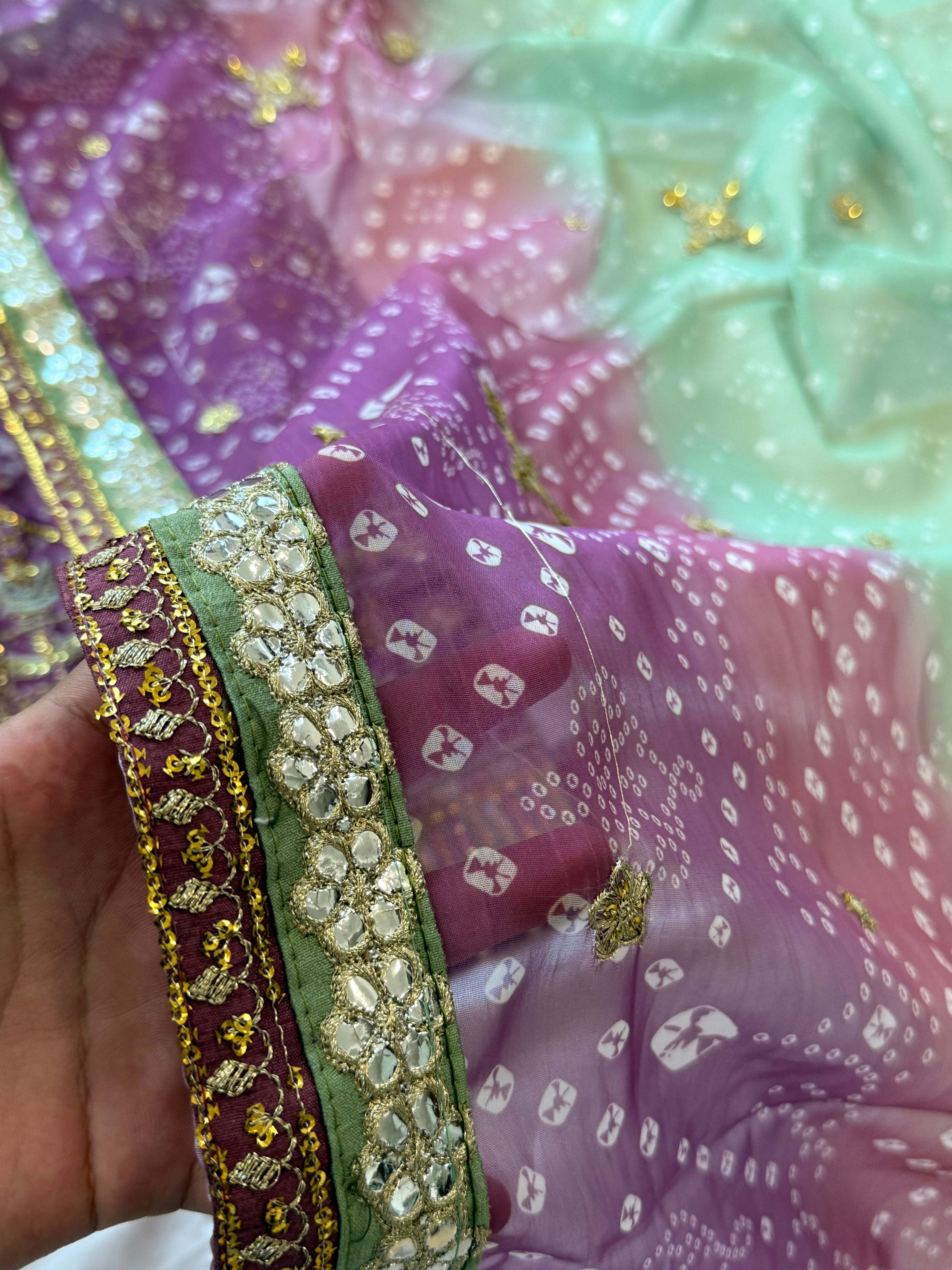 BRIDAL SHADED CHIFFON EMBROIDERED SUIT 4