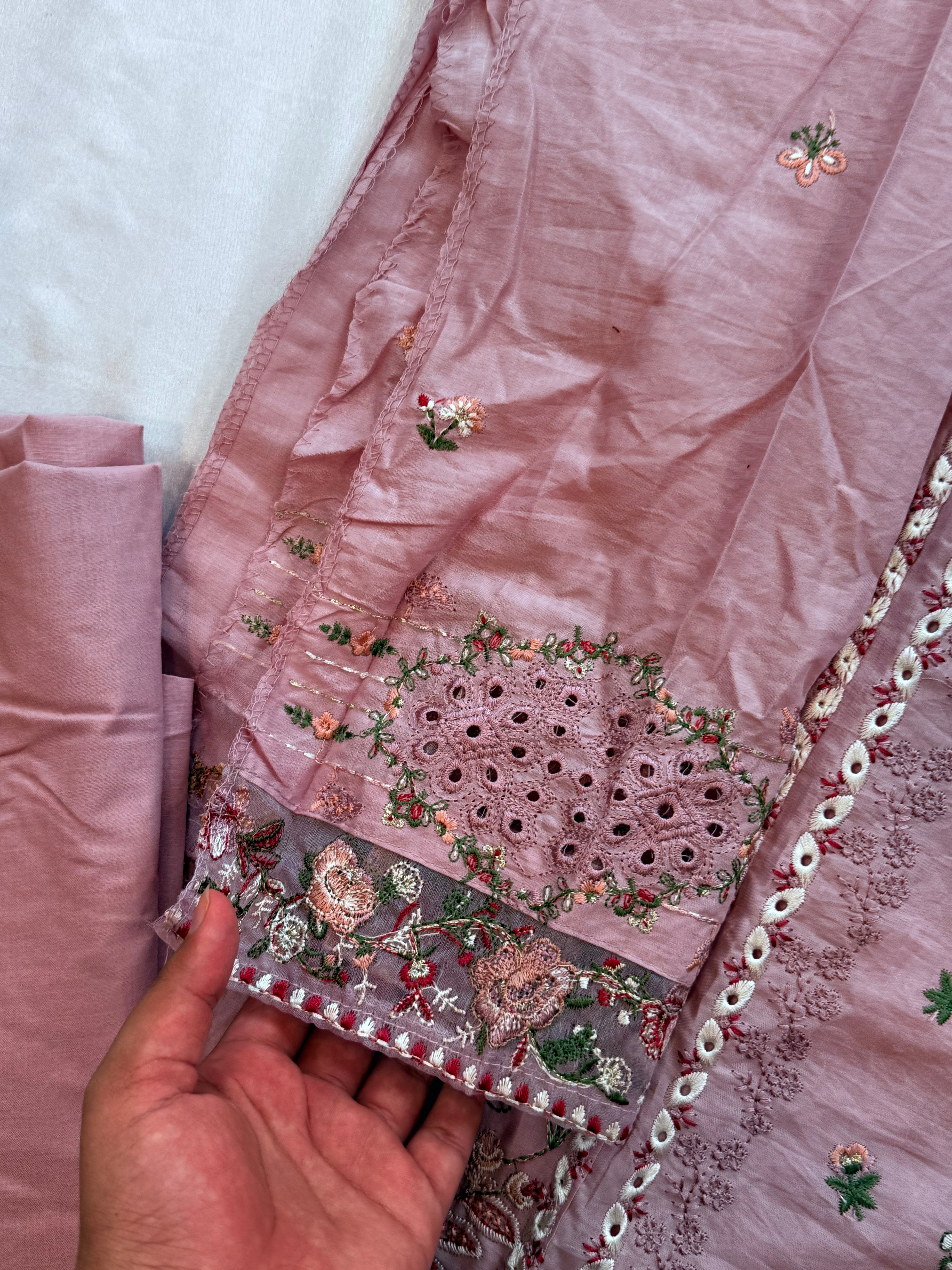 ELAF PEACH COTTON  EMBROIDERY SUIT 6