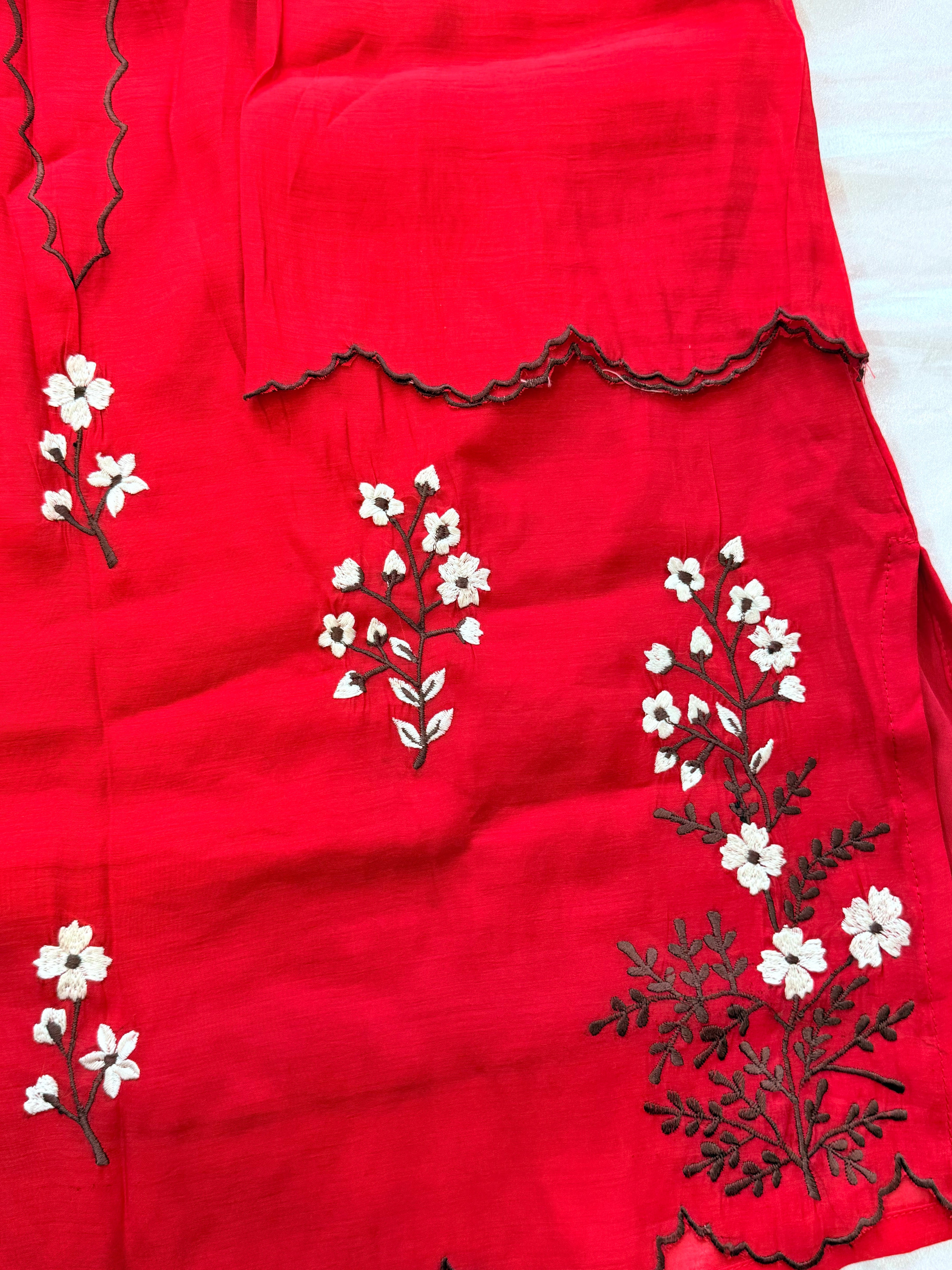 RED COTTON FARSHI SUIT Q