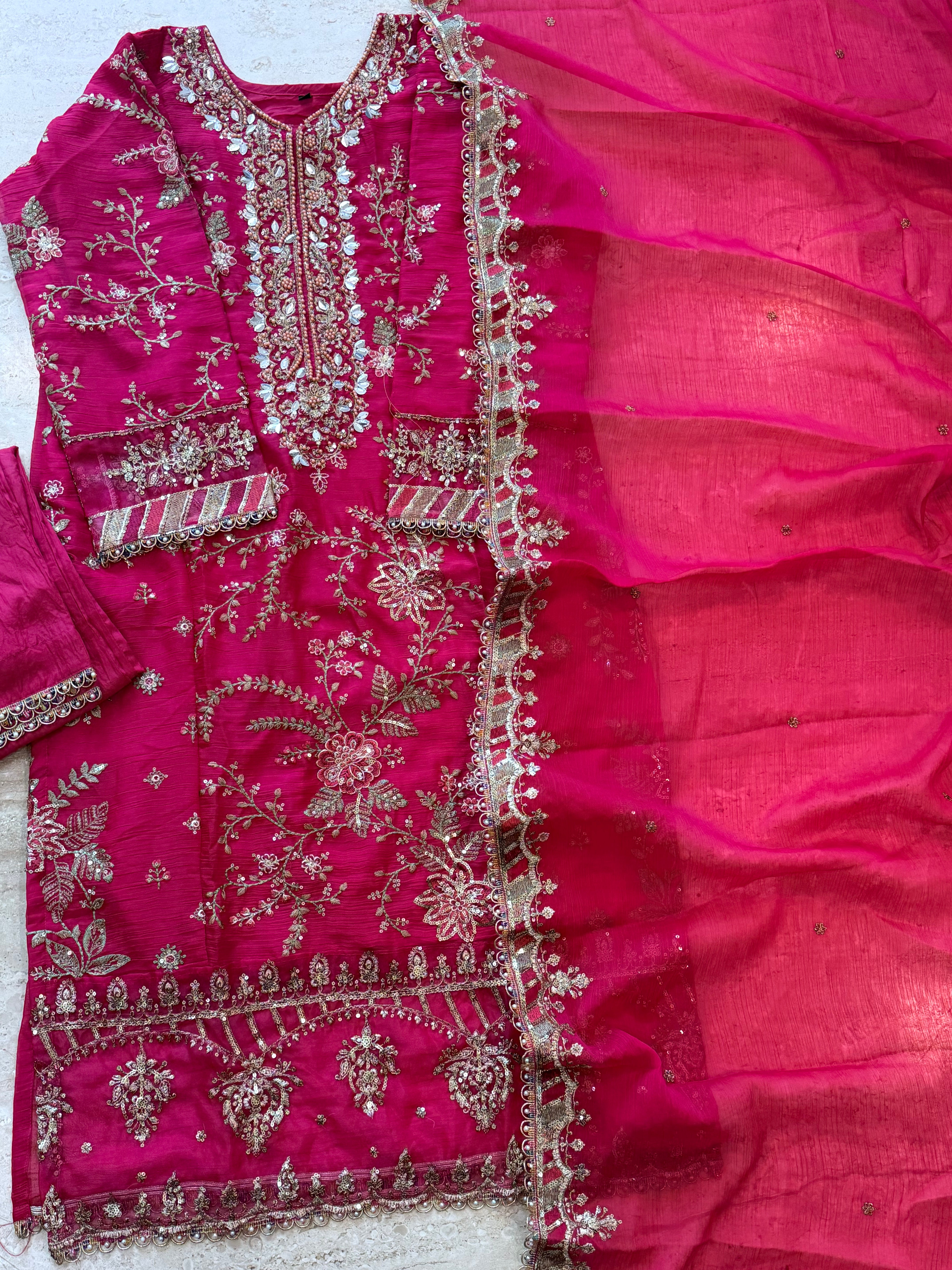 NOOR -E-CHIFFON PINK READYMADE SUIT