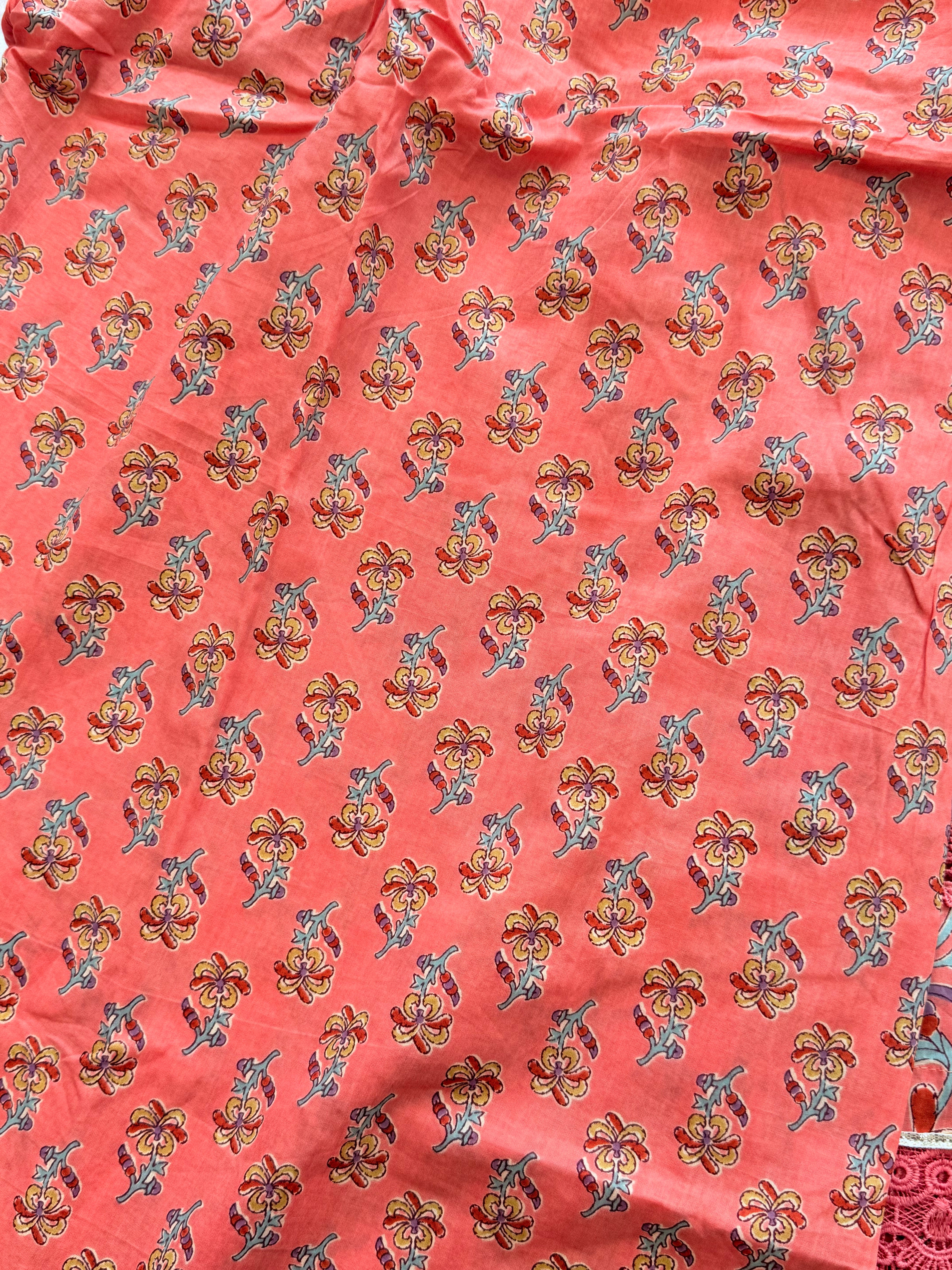 PEACH PURE COTTON SHALWAR SUIT Q