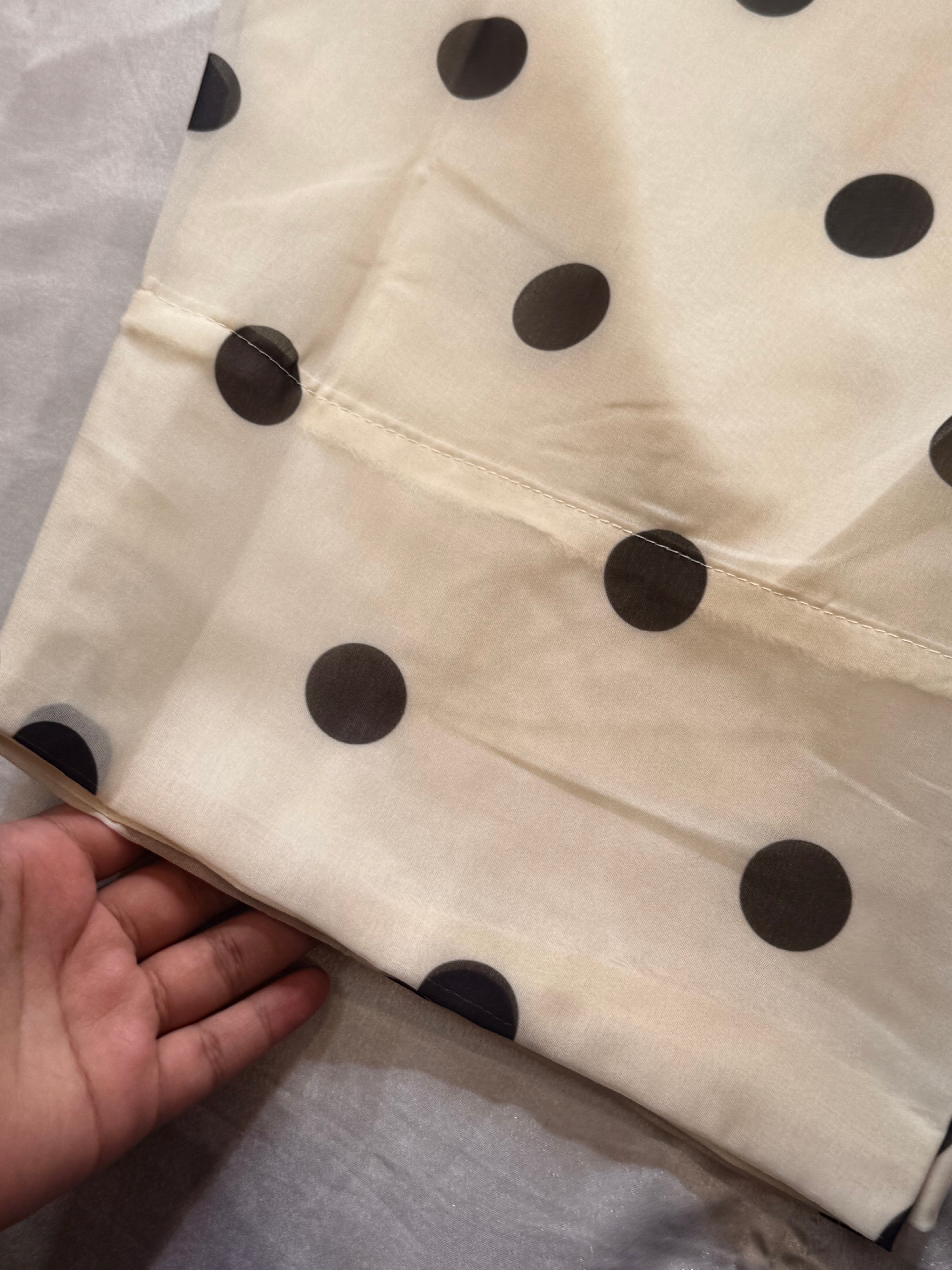 POLKA DOT GEAOGETTE FARSHI SHALWAR SUIT Q
