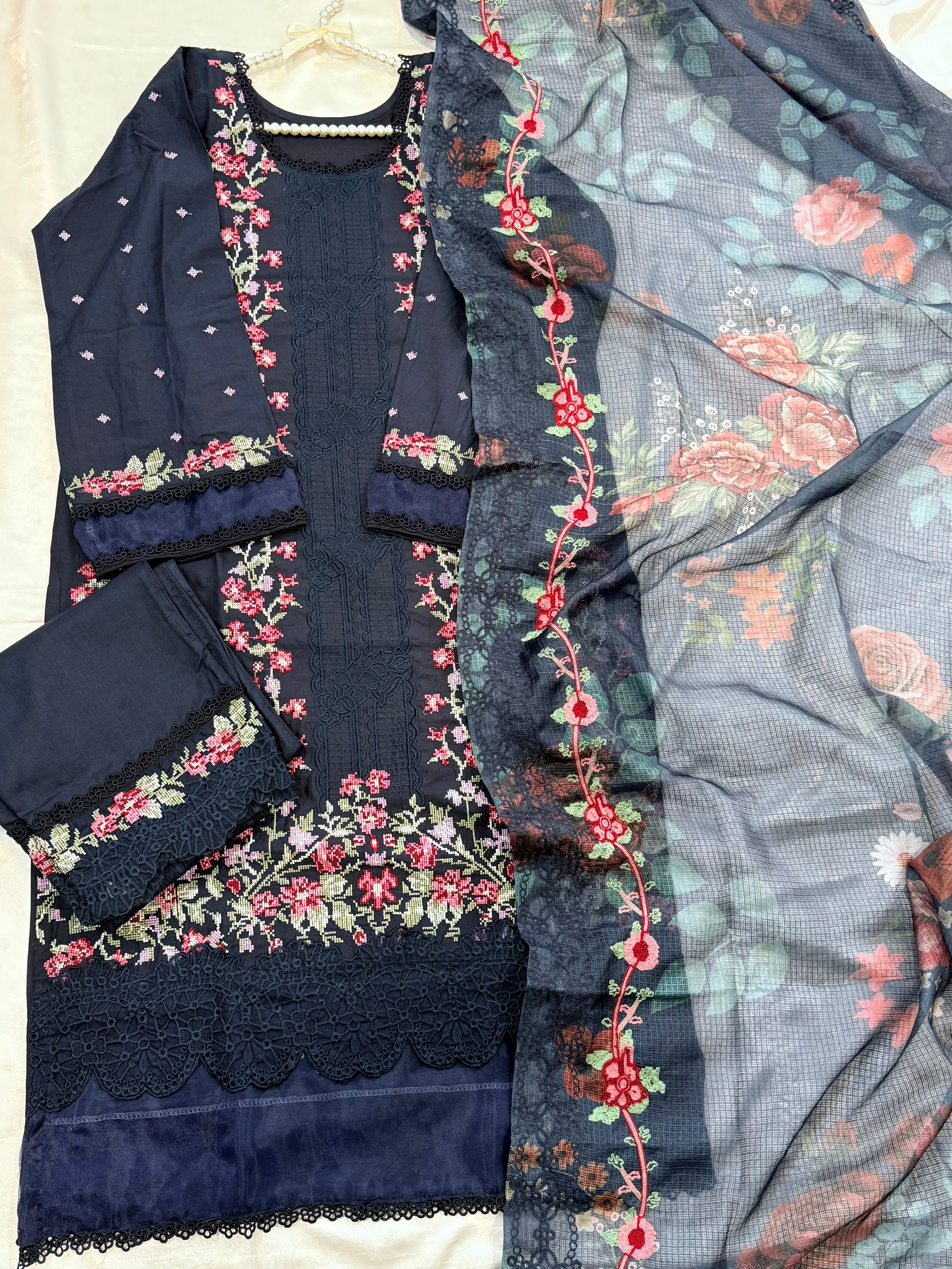 HANIA BLUE READYMADE SUIT Q