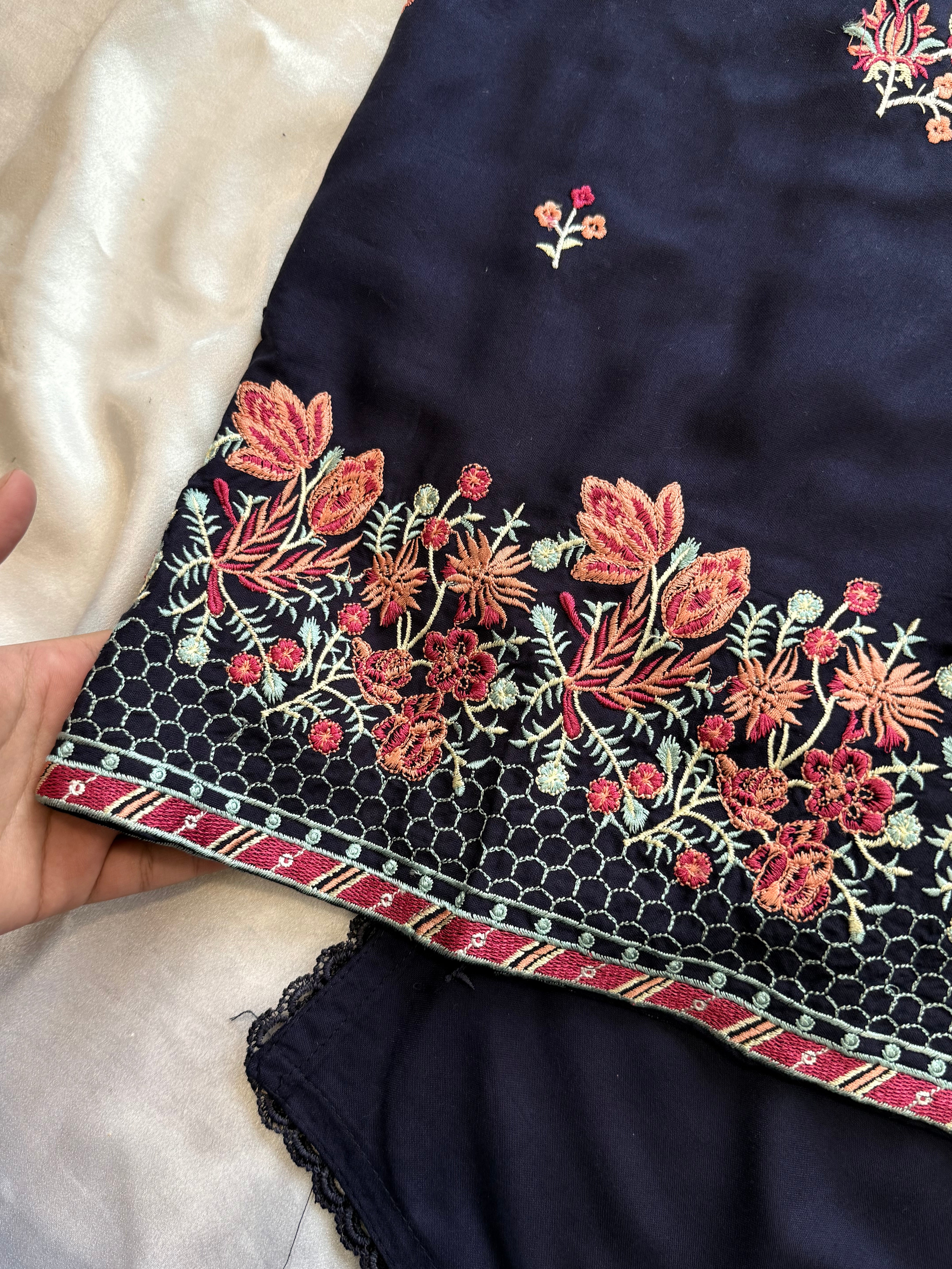 IMROZA BLUE RAYON EMBROIDERY SUIT 7 Q