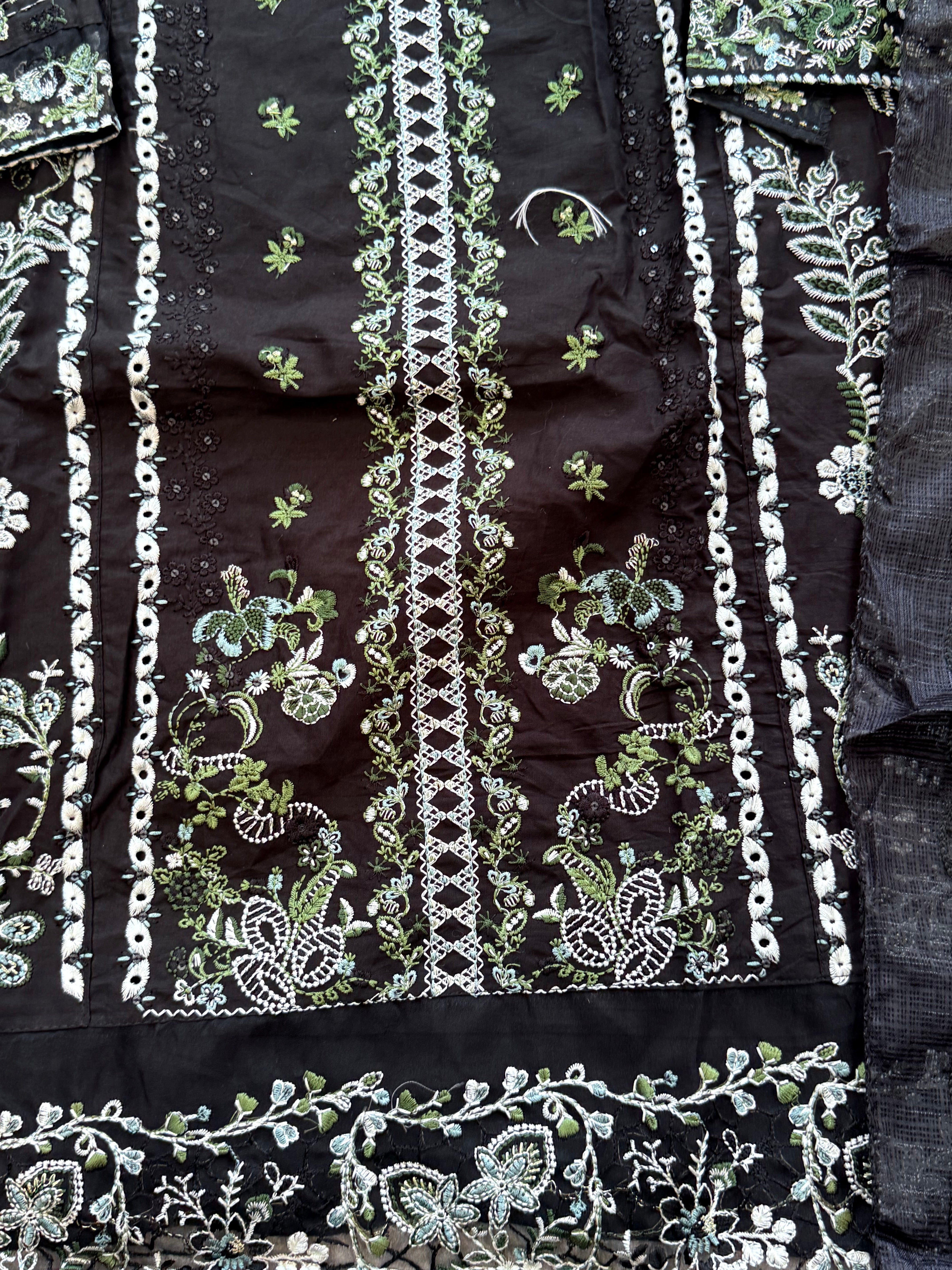 ELAF BLACK COTTON  EMBROIDERY SUIT 5