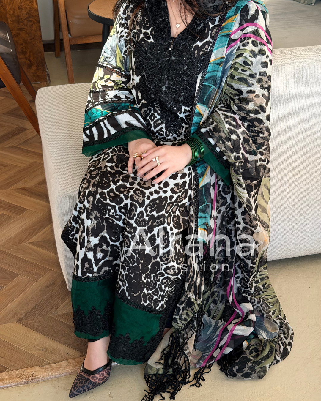 ZEBRA KAFTAN PATCH READYMADE SUIT 4